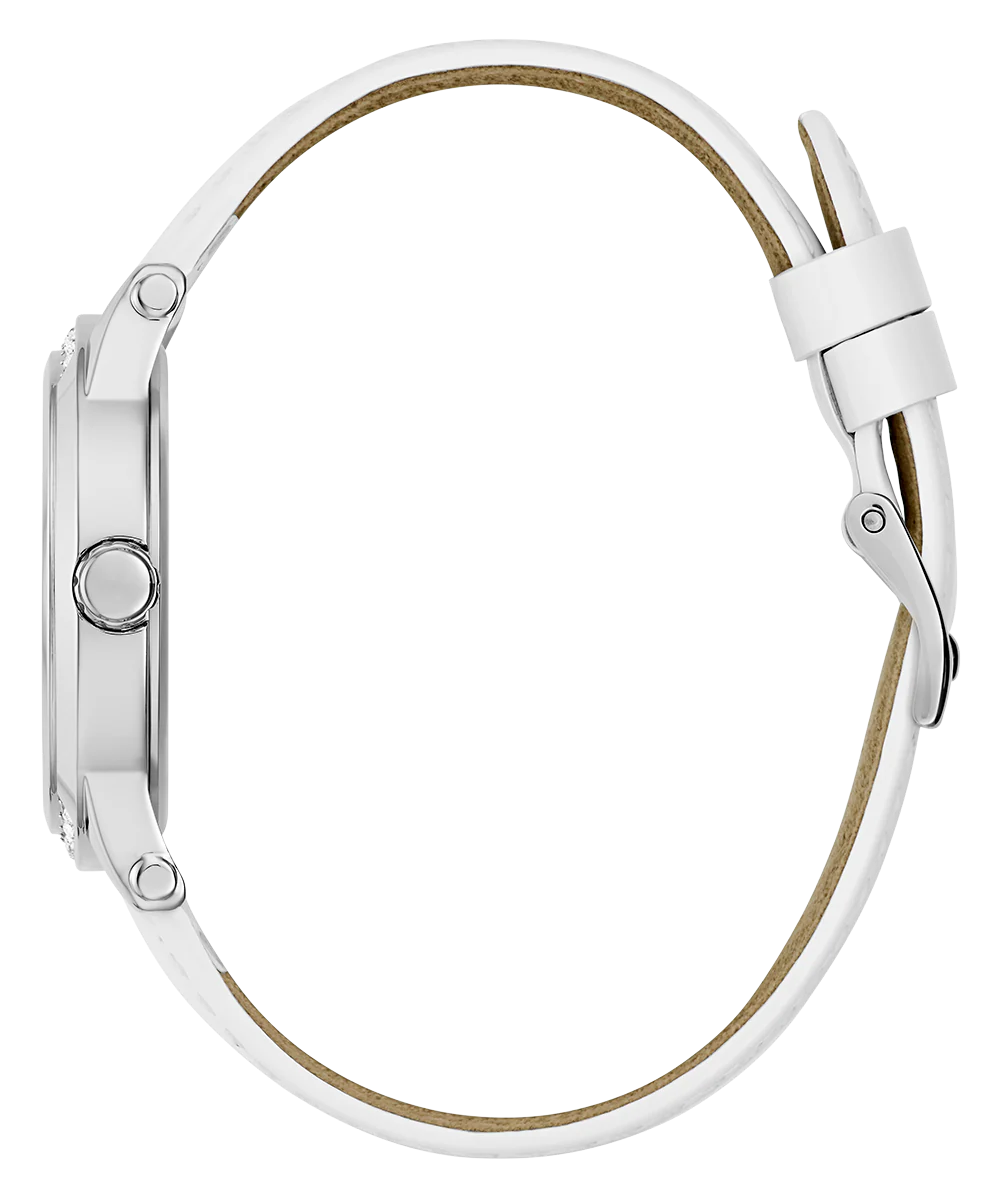 GUESS Ladies White Silver Tone Analog Watch - Image 8