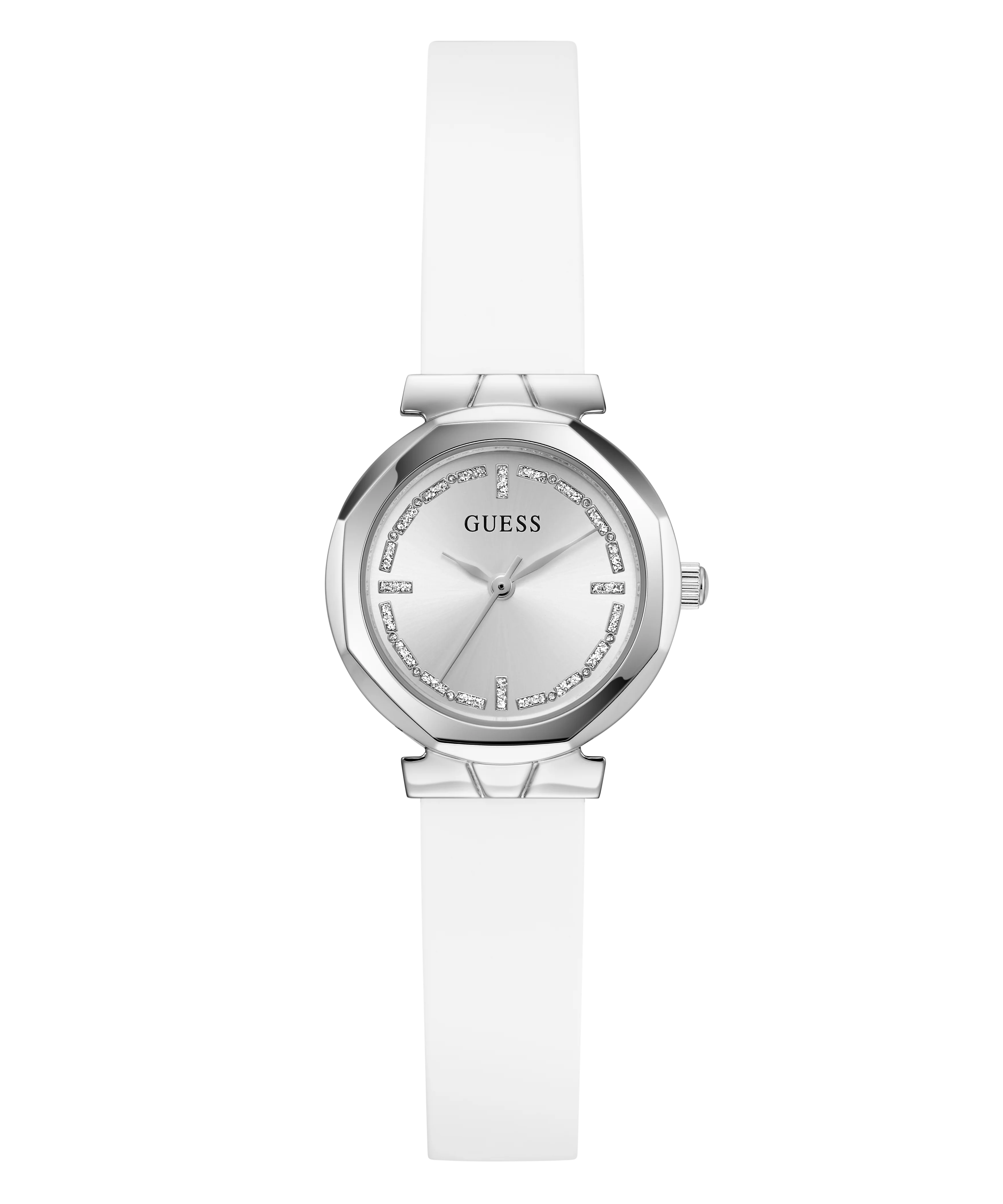 GUESS Ladies White Silver Tone Analog Watch - Image 6