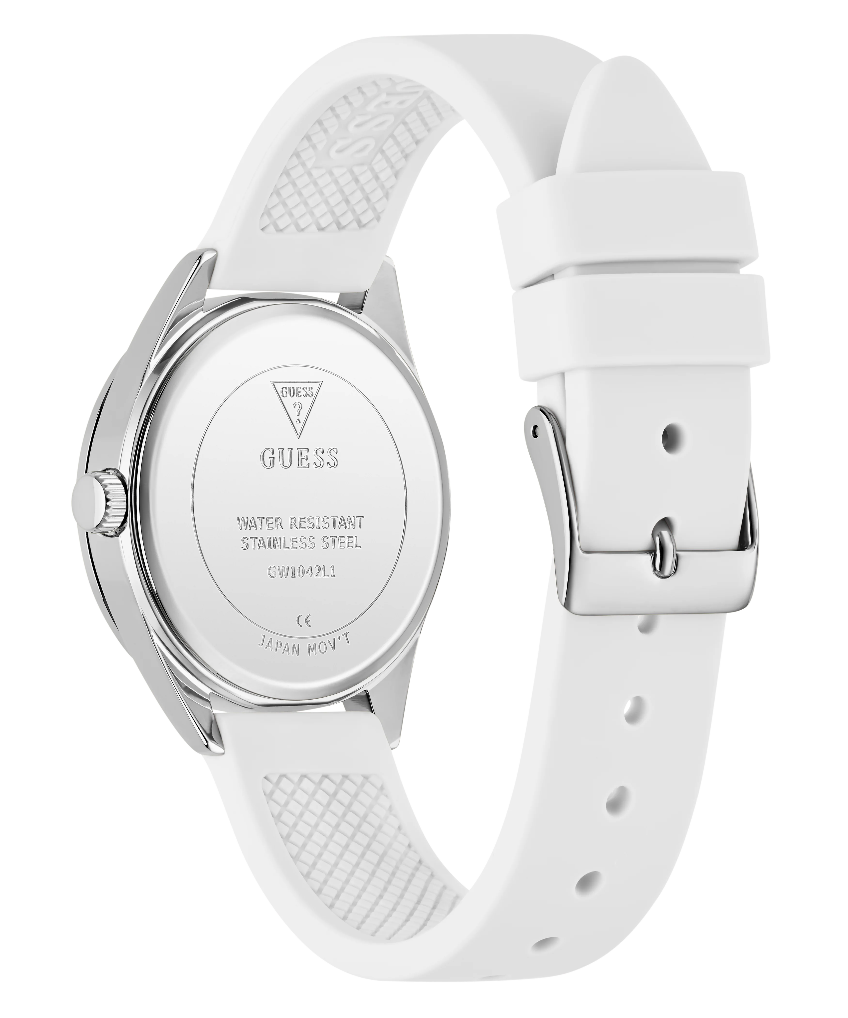 GUESS Ladies White Silver Tone Analog Watch - Image 7