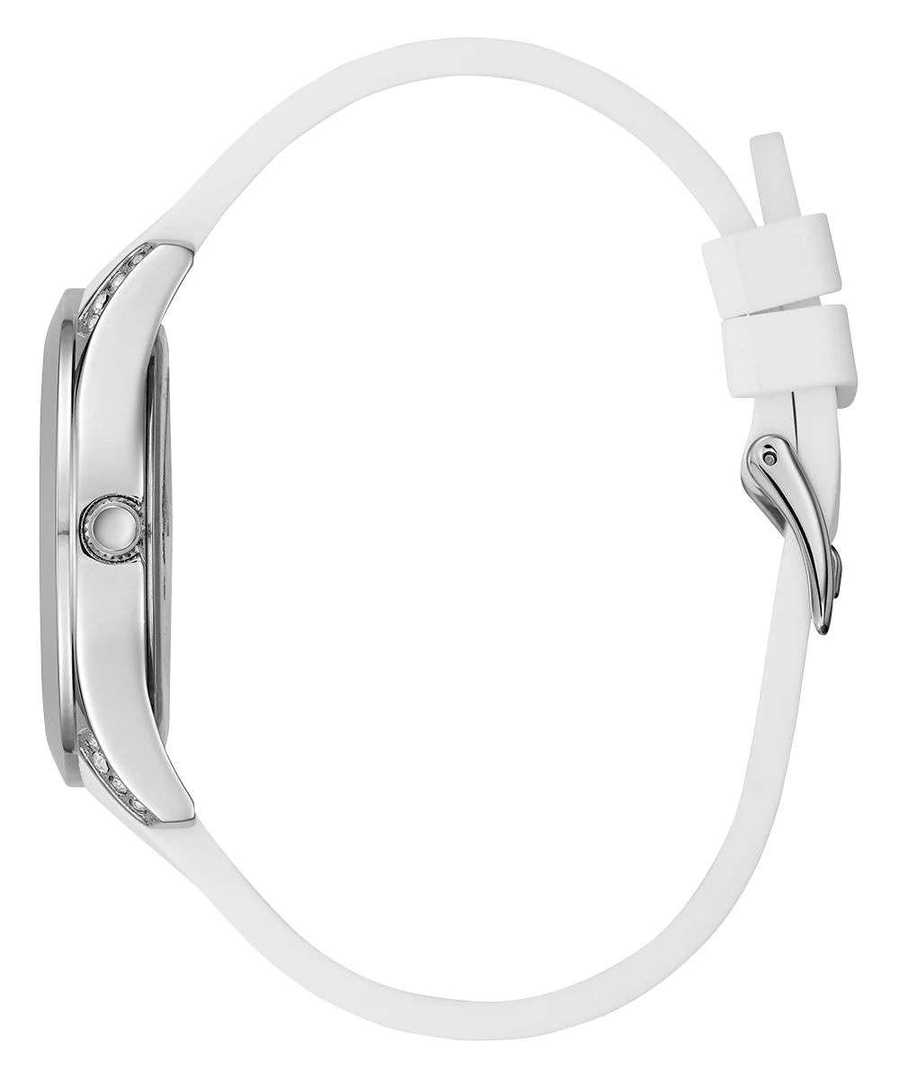 GUESS Ladies White Silver Tone Analog Watch - Image 2