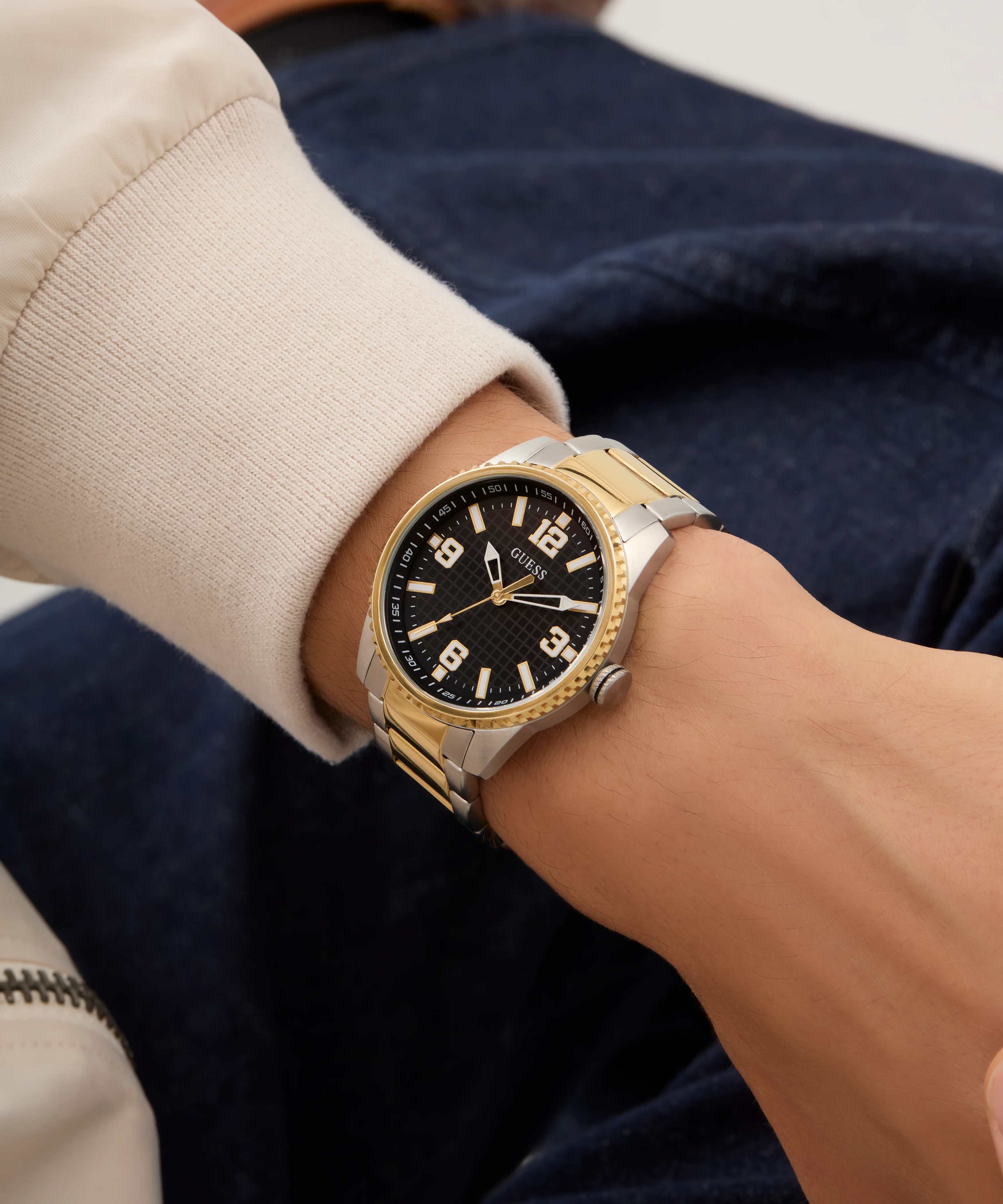 GUESS Mens 2-Tone Analog Watch - Image 3