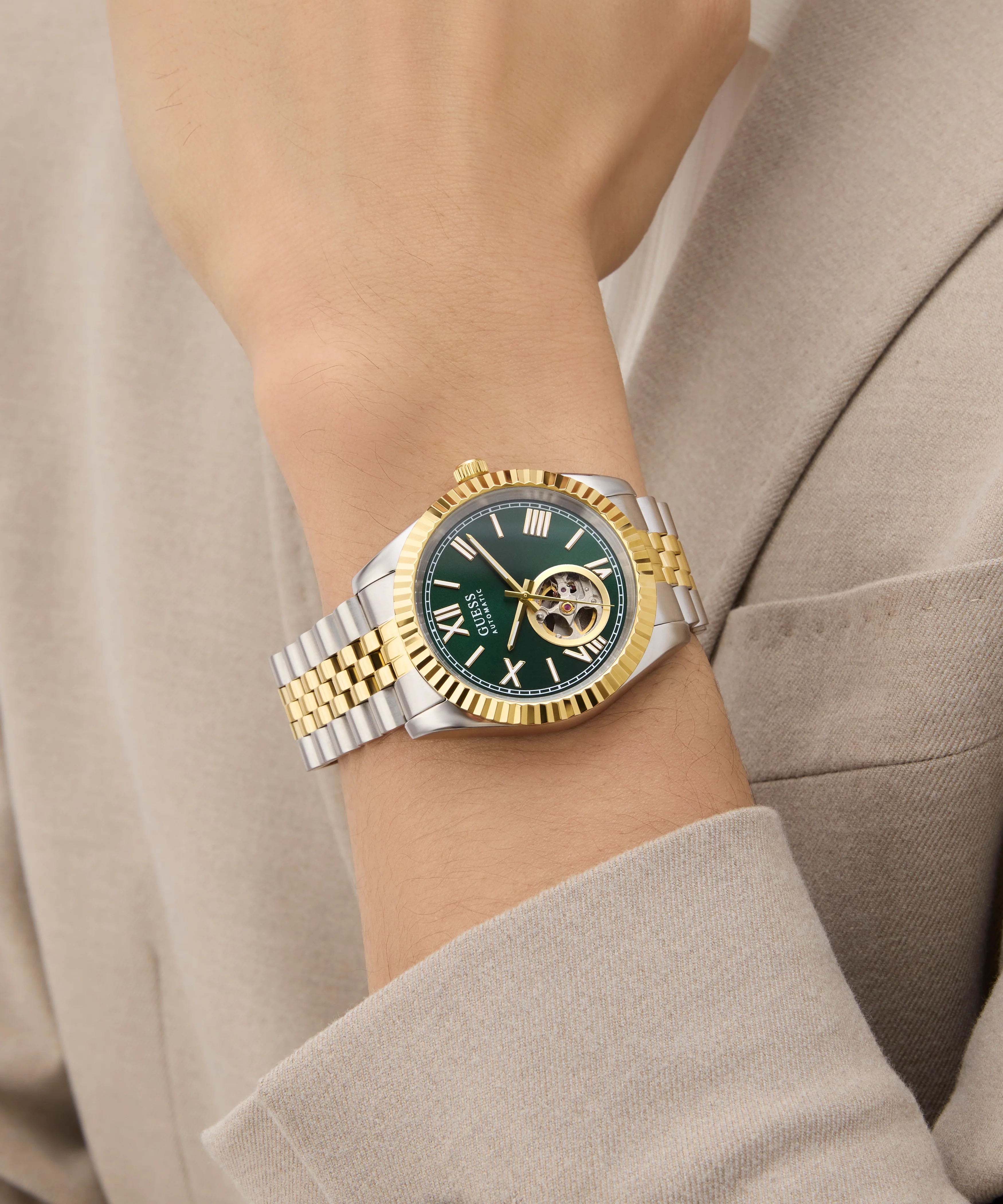 GUESS Mens 2-Tone Automatic Watch - Image 3