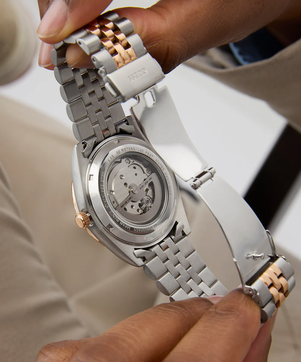 GUESS Mens 2-Tone Automatic Watch - Image 6