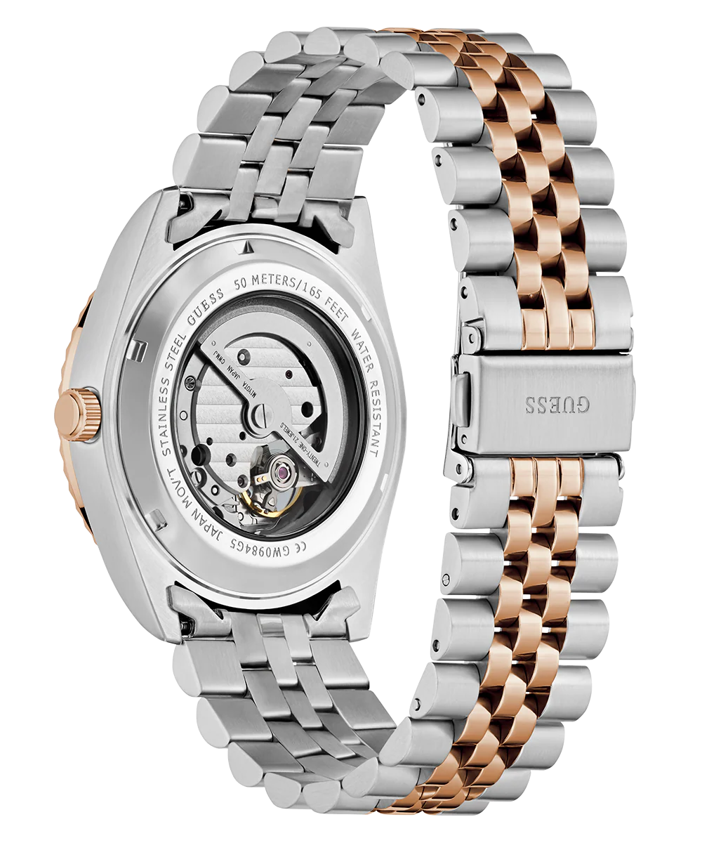 GUESS Mens 2-Tone Automatic Watch - Image 7