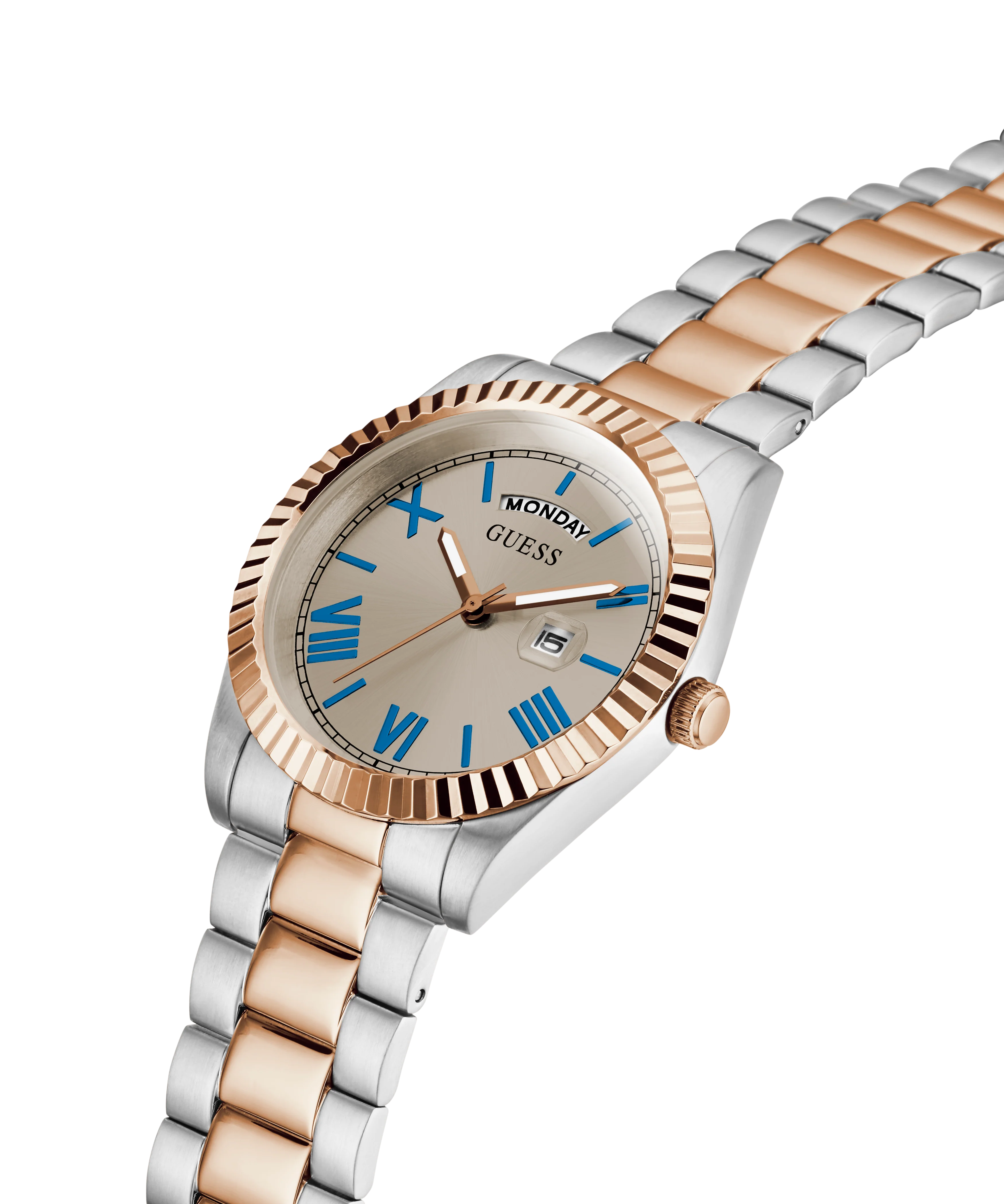 GUESS Mens 2-Tone Day/Date Watch - Image 2