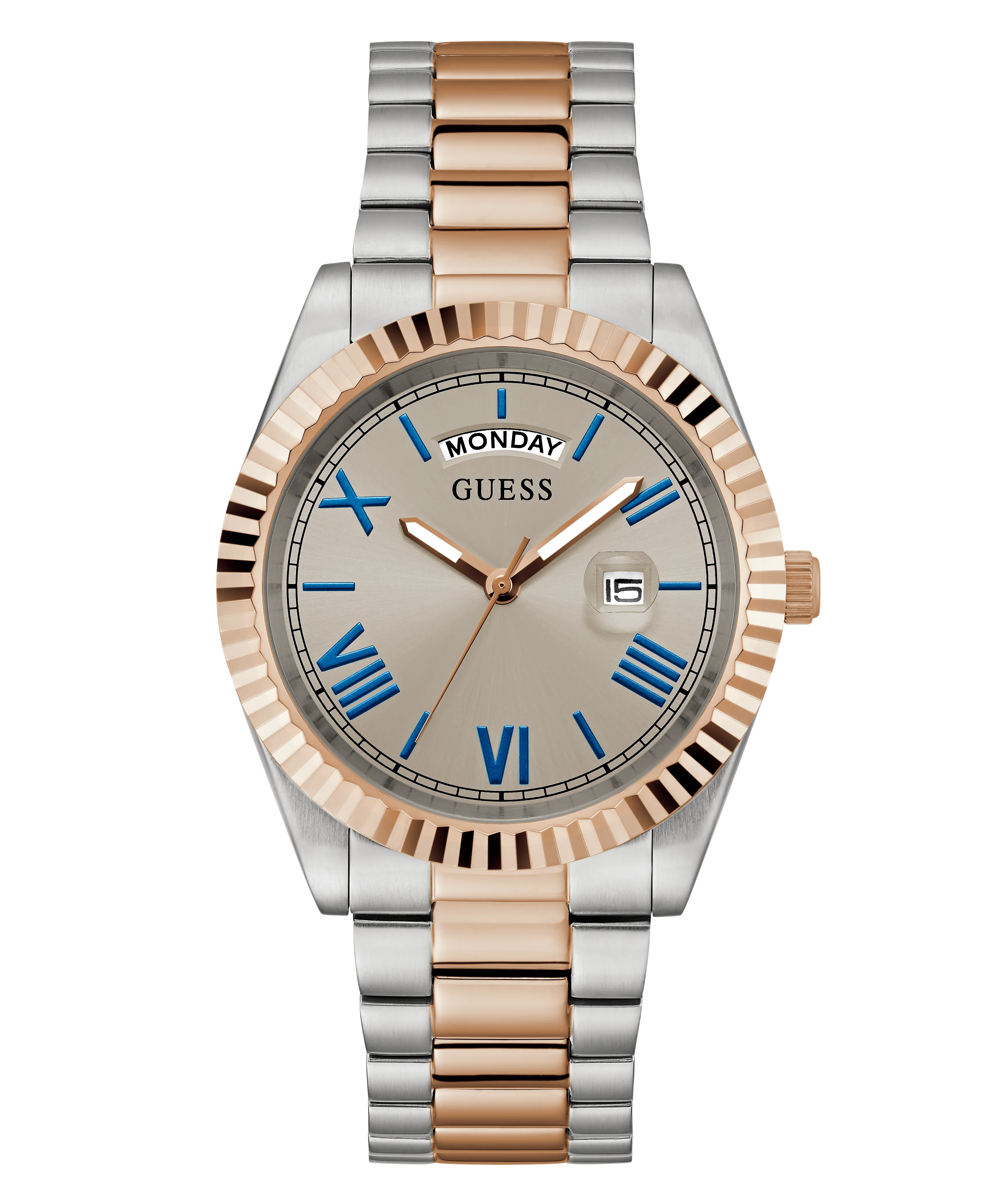 GUESS Mens 2-Tone Day/Date Watch - Image 4