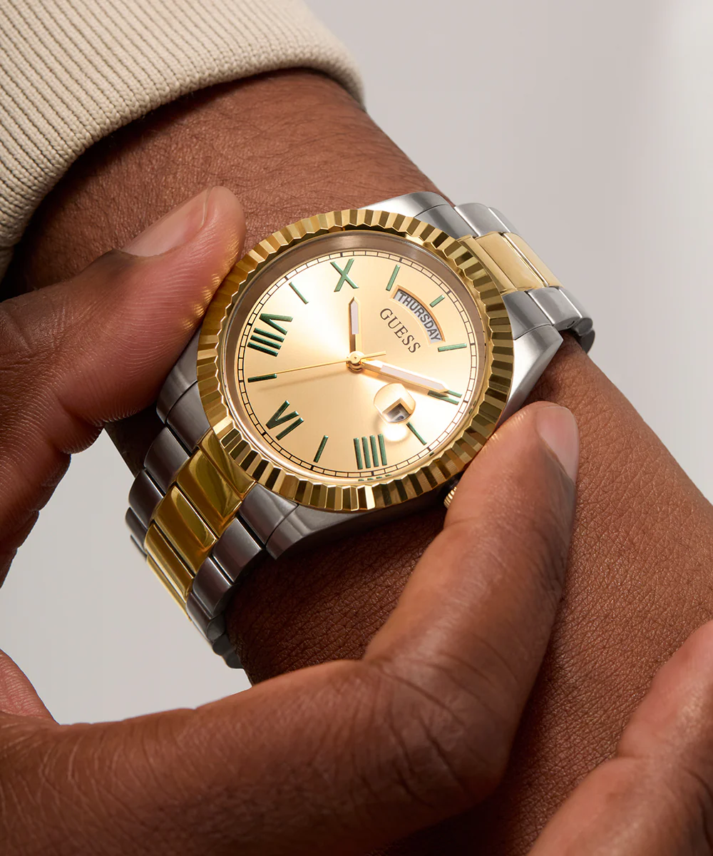 GUESS Mens 2-Tone Day/Date Watch - Image 5