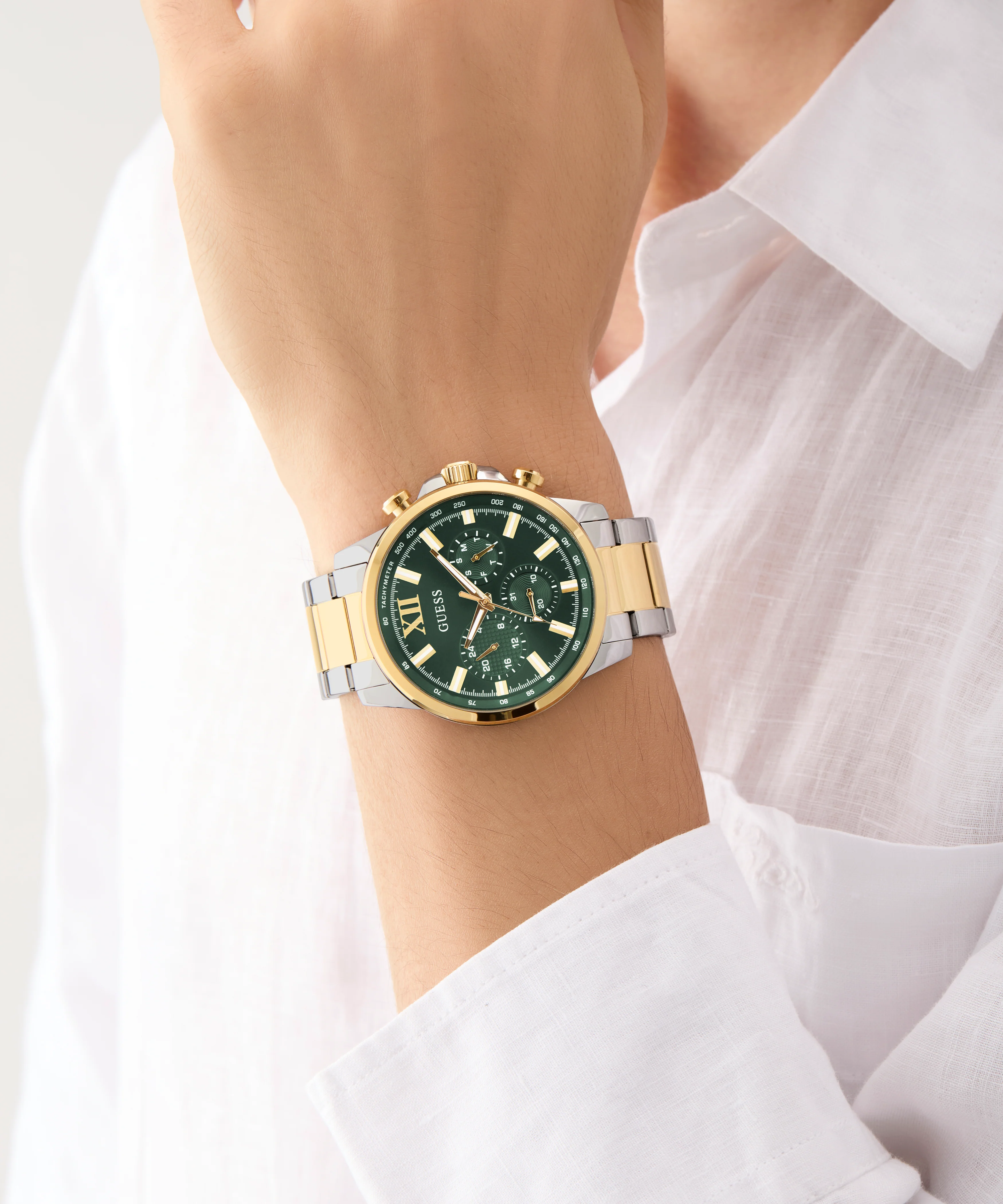 GUESS Mens 2-Tone Multi-function Watch - Image 6