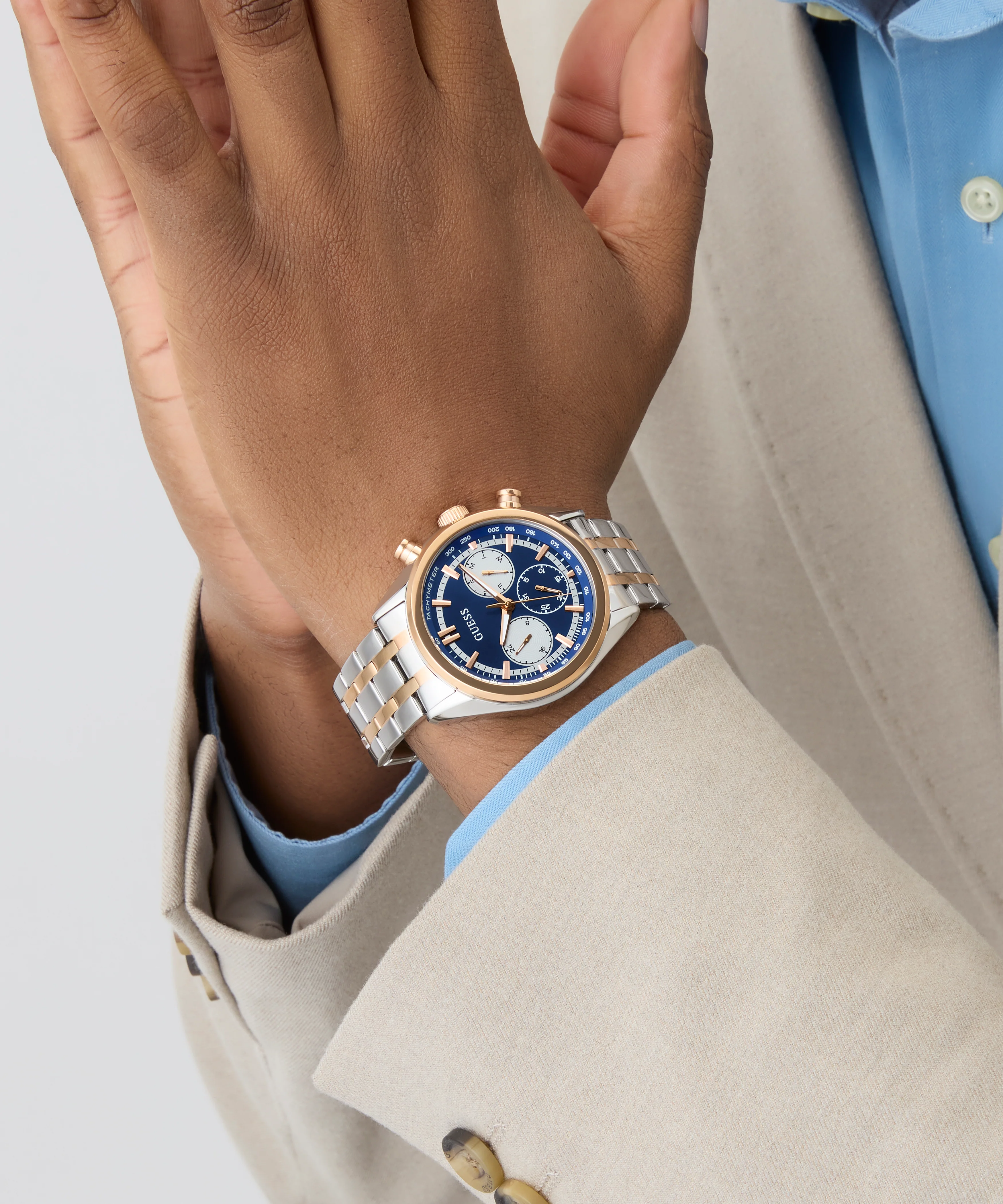 GUESS Mens 2-Tone Multi-function Watch - Image 2