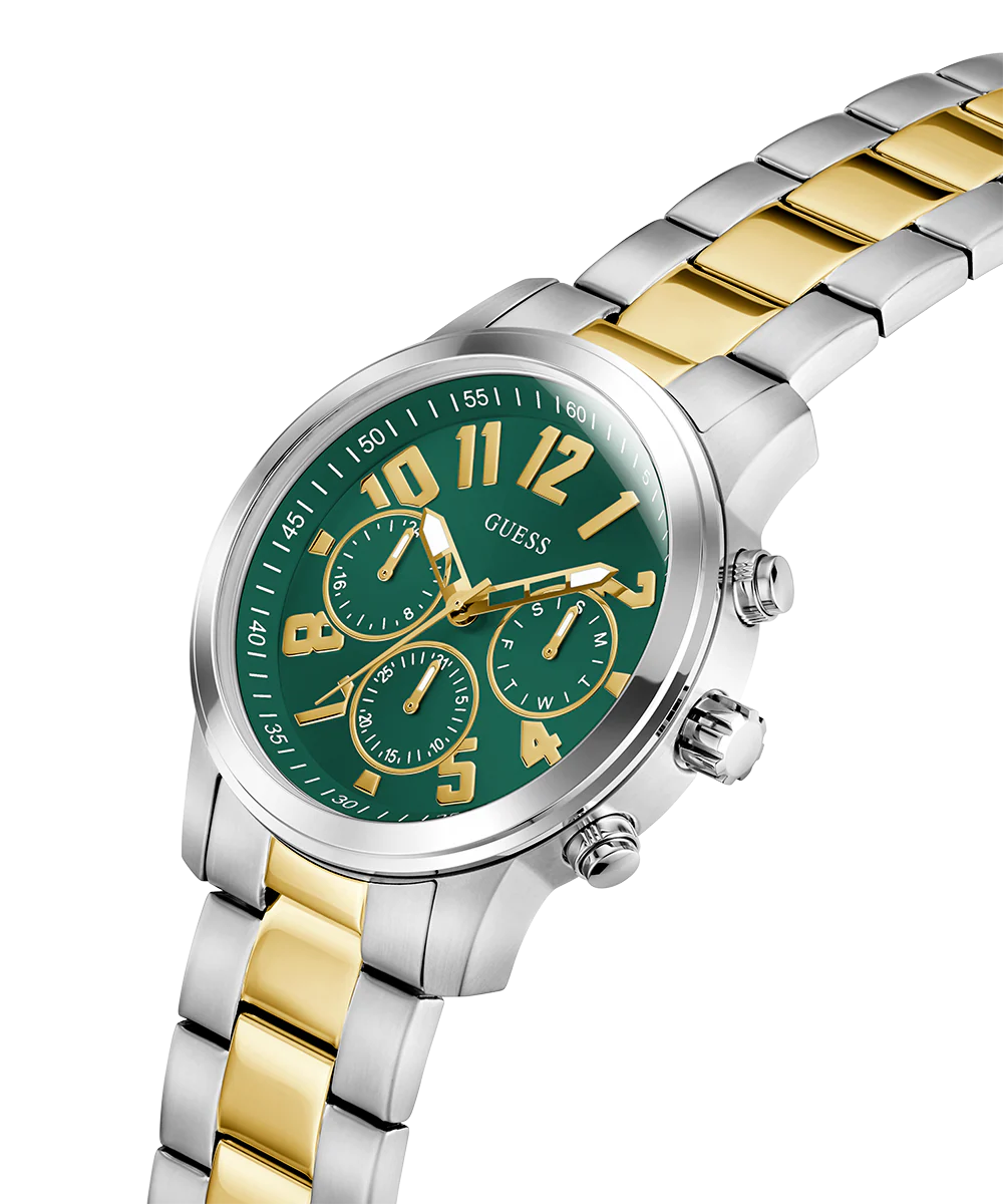 GUESS Mens 2-Tone Silver Analog Watch - Image 3