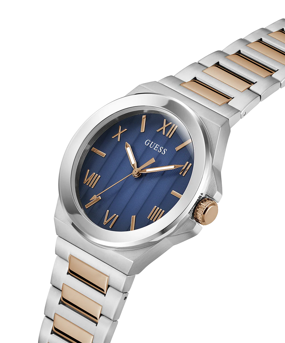 GUESS Mens 2-Tone Silver Tone Analog Watch - Image 3