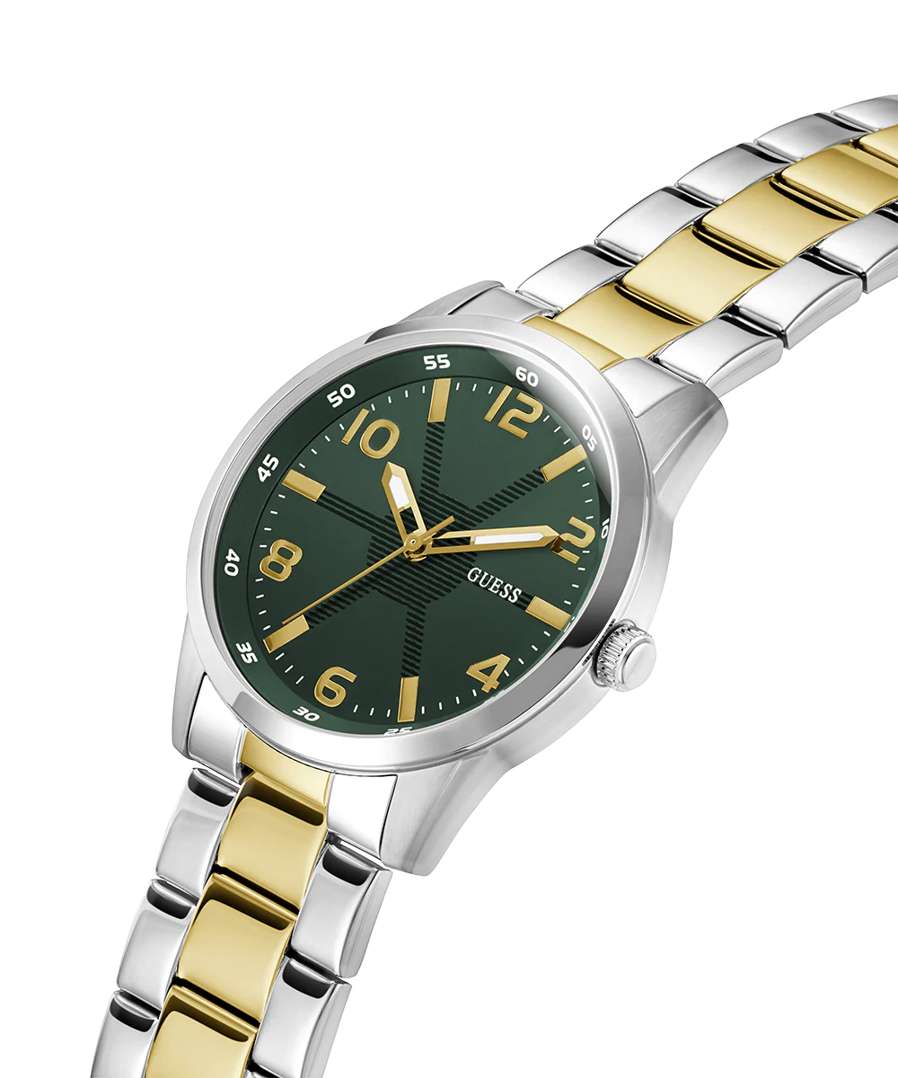 GUESS Mens 2-Tone Silver Tone Analog Watch - Image 2