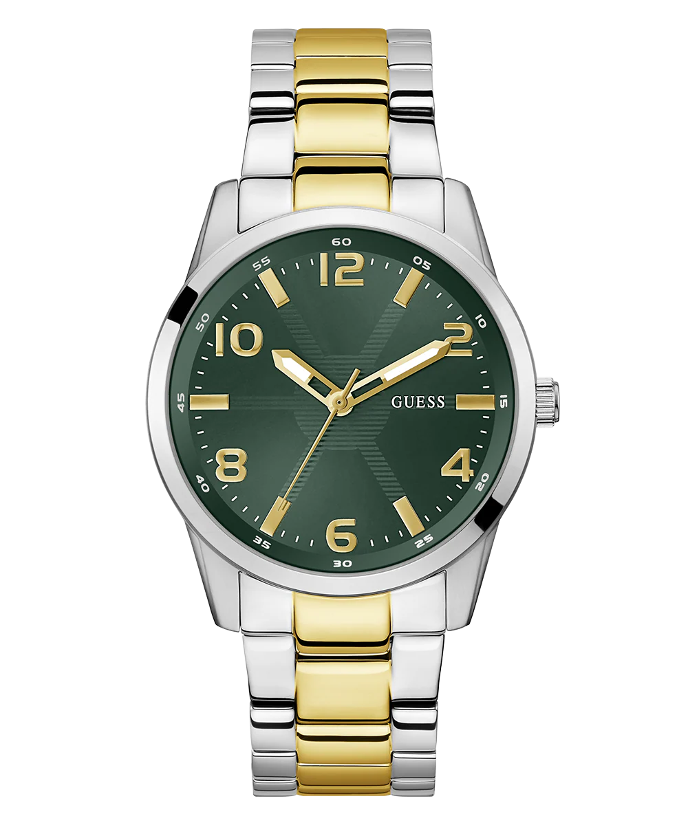 GUESS Mens 2-Tone Silver Tone Analog Watch - Image 4