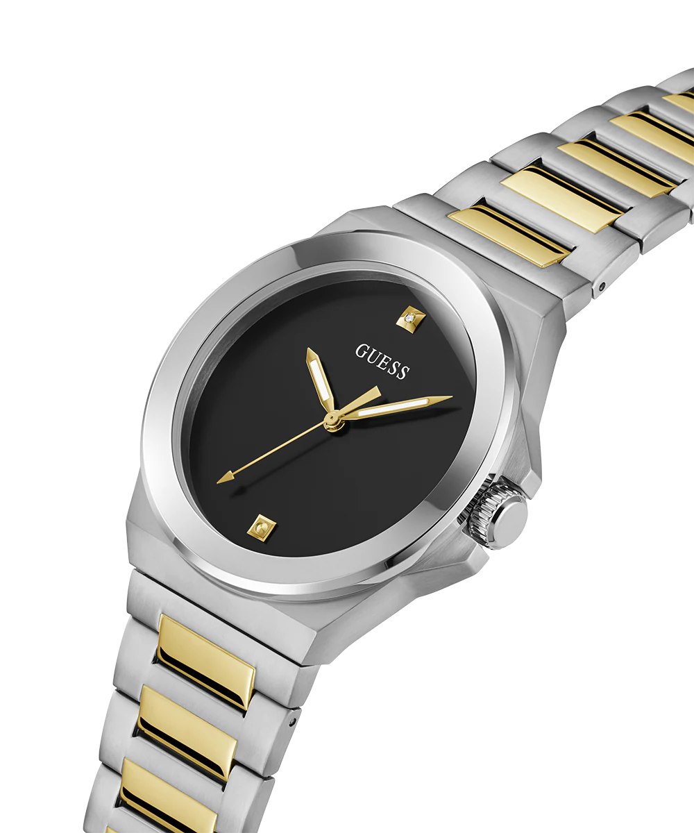 GUESS Mens 2-Tone Silver Tone Analog Watch - Image 2