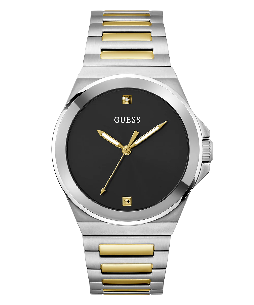 GUESS Mens 2-Tone Silver Tone Analog Watch - Image 4