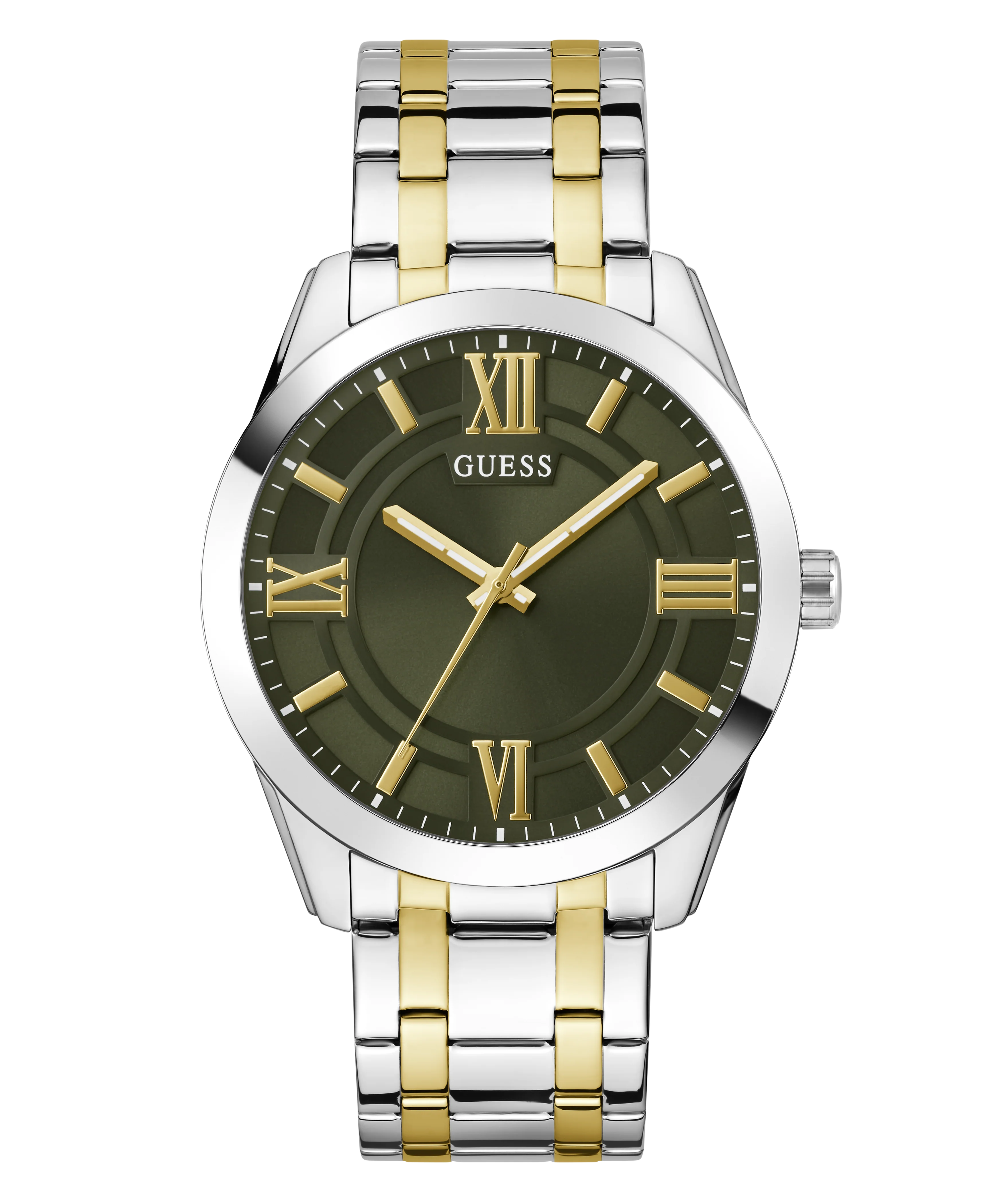 GUESS Mens 2-Tone Silver Tone Analog Watch - Image 4