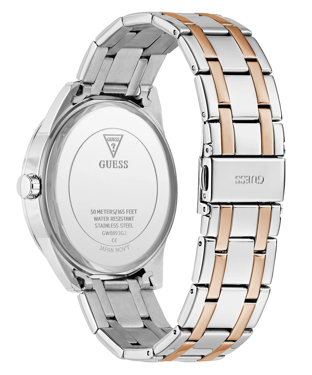 GUESS Mens 2-Tone Silver Tone Analog Watch - Image 7