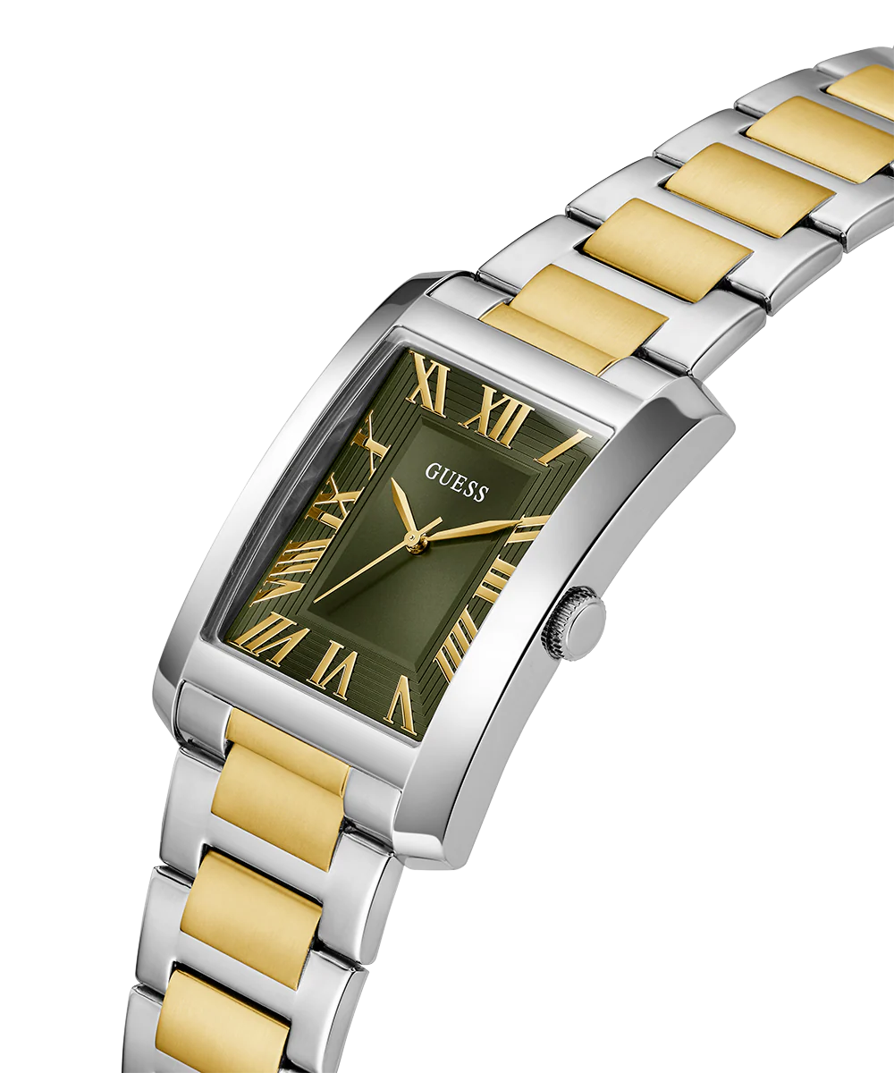 GUESS Mens 2-Tone Silver Tone Analog Watch - Image 3