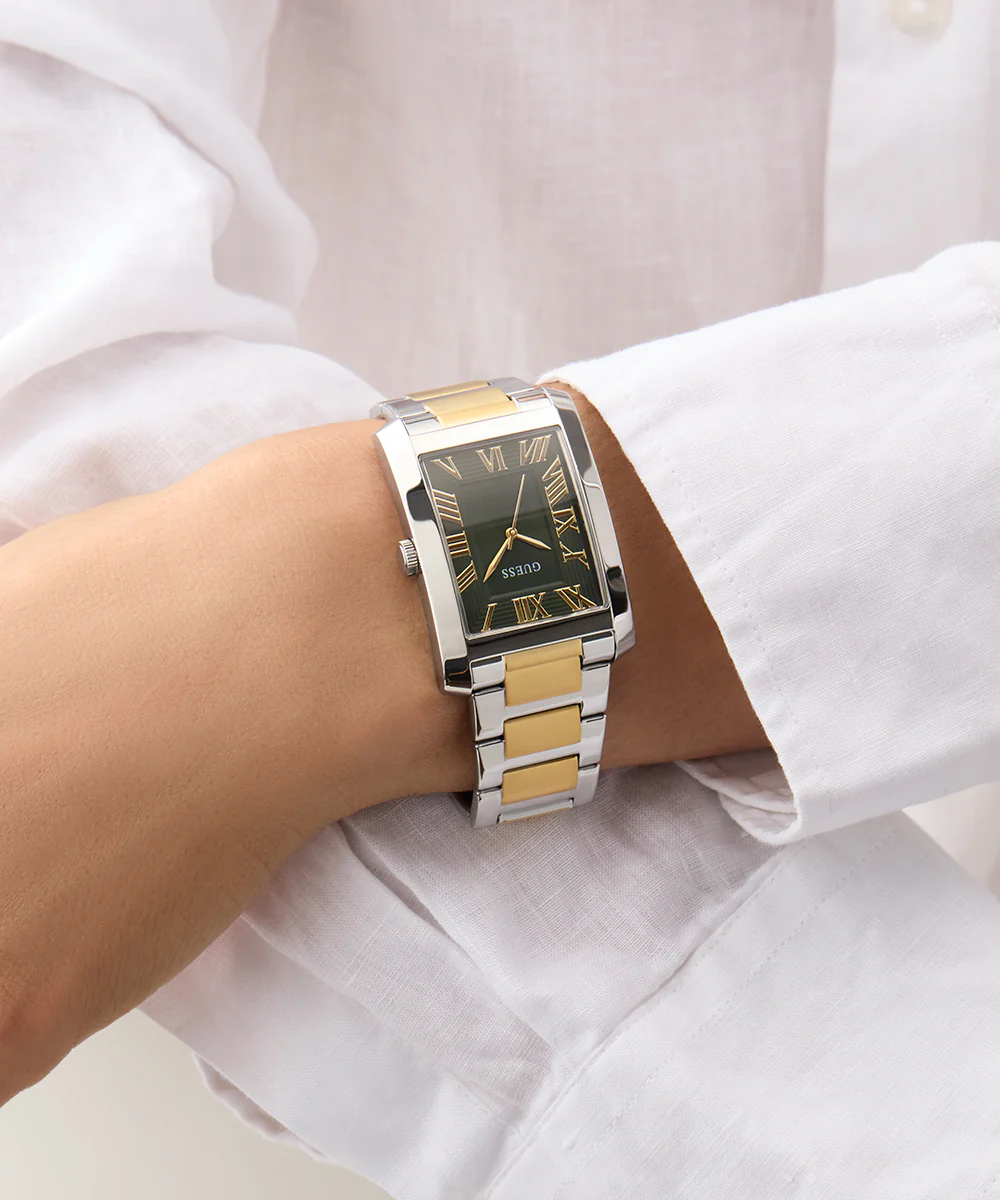 GUESS Mens 2-Tone Silver Tone Analog Watch - Image 7