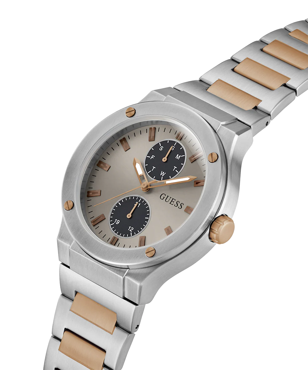 GUESS Mens 2-Tone Silver Tone Multi-function Watch - Image 2