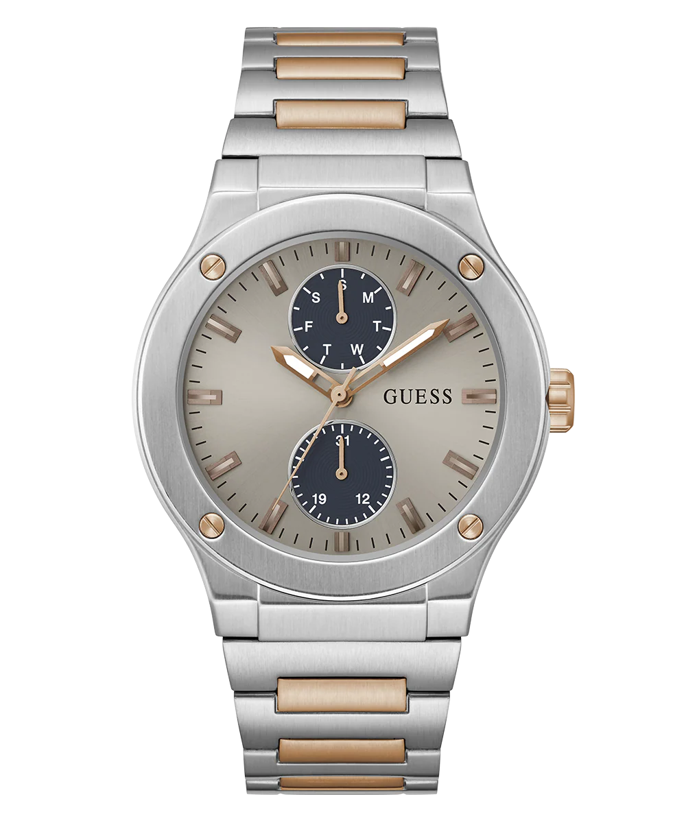GUESS Mens 2-Tone Silver Tone Multi-function Watch - Image 4