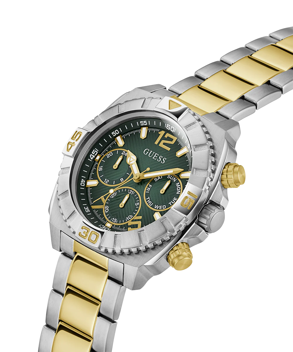 GUESS Mens 2-Tone Silver Tone Multi-function Watch - Image 2