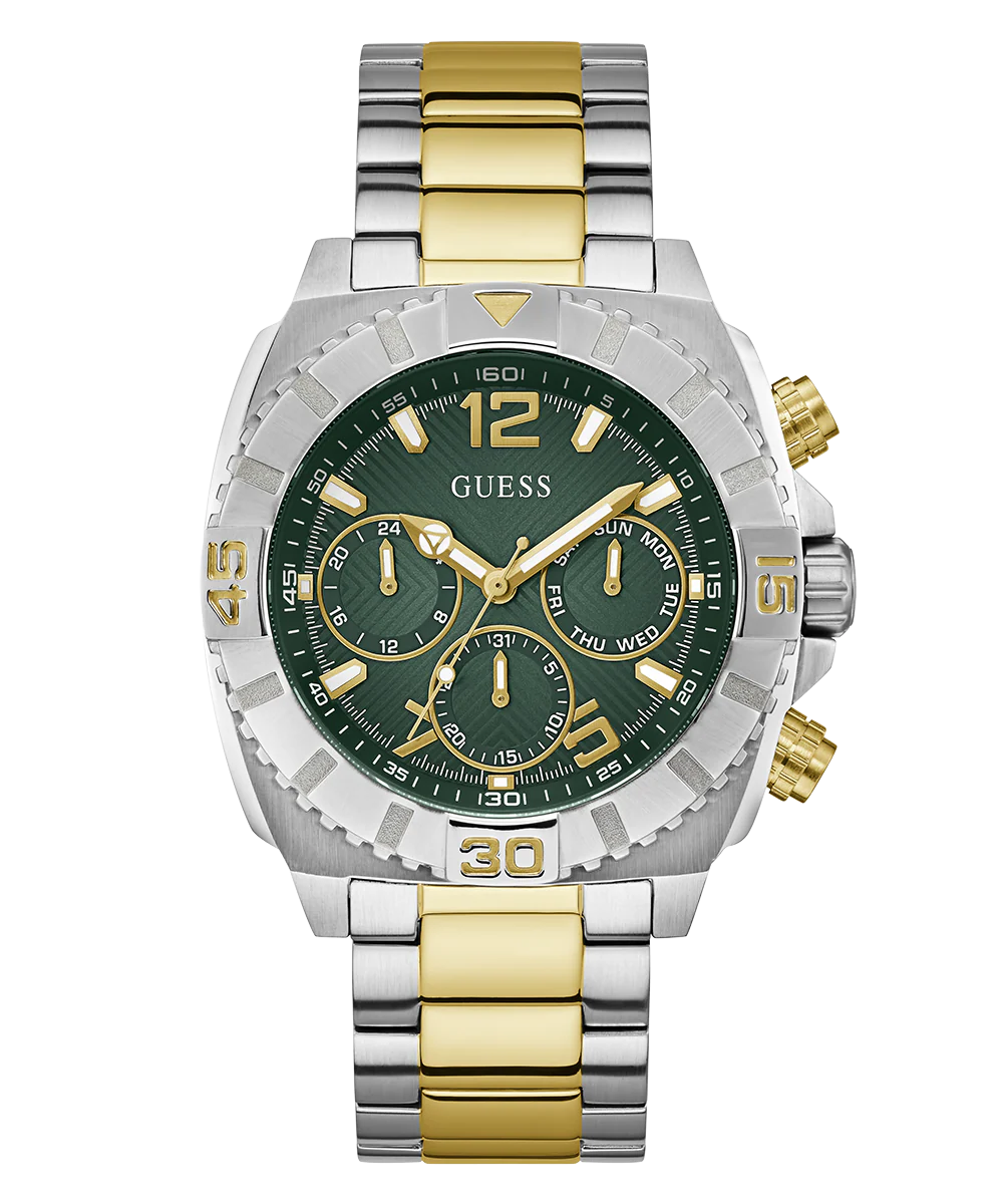 GUESS Mens 2-Tone Silver Tone Multi-function Watch - Image 4