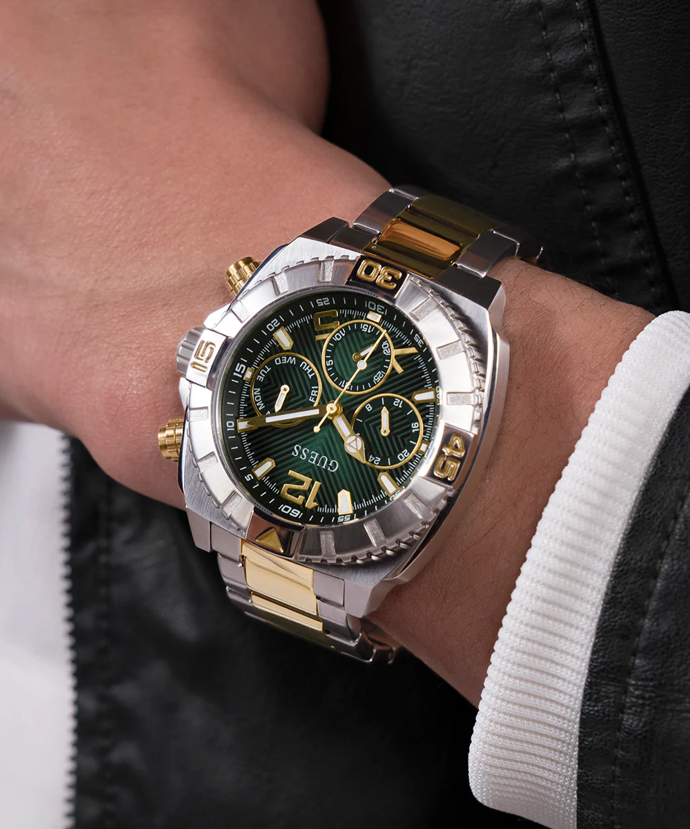 GUESS Mens 2-Tone Silver Tone Multi-function Watch - Image 5