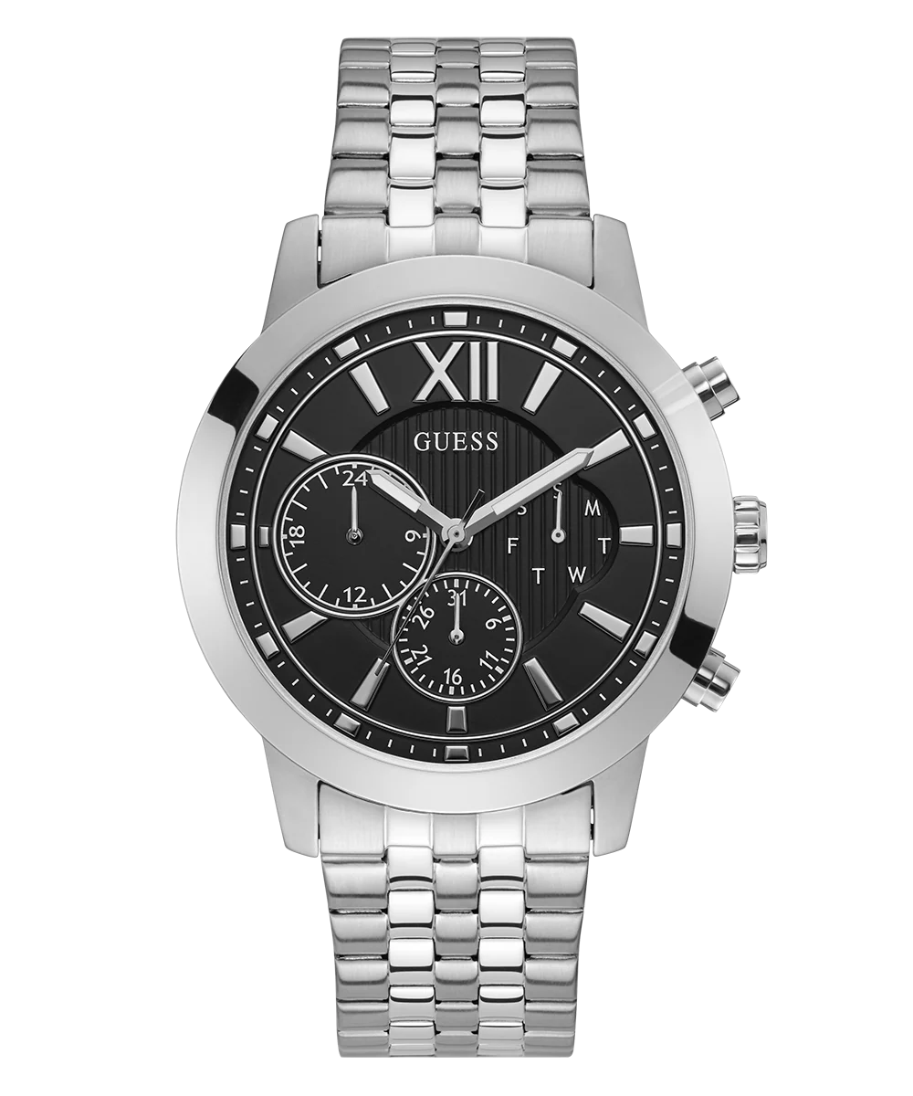 GUESS Mens 45 Silver-Tone  Dress Watch - Image 3