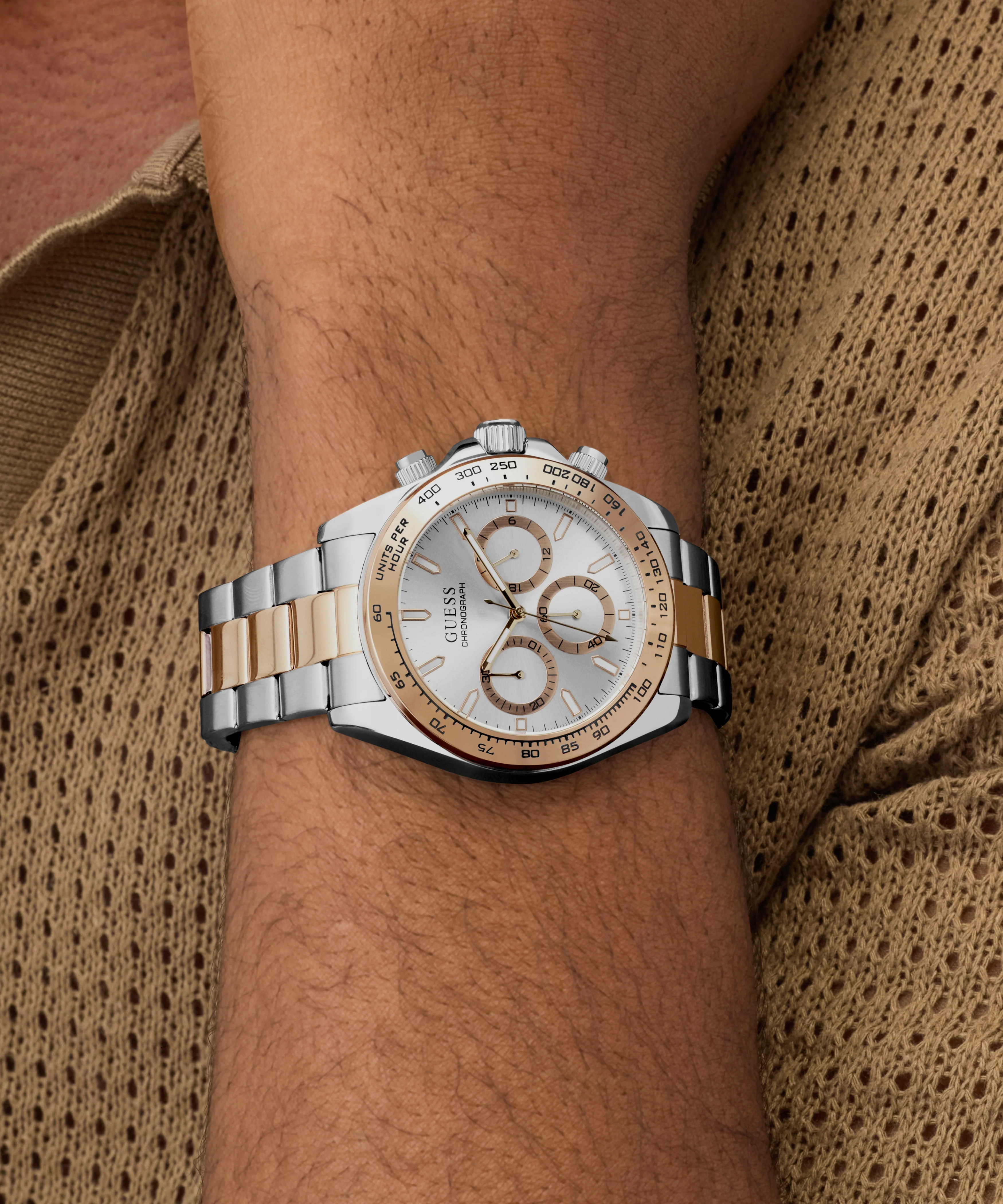 GUESS Mens Arthur 2-Tone Analog Watch - Image 5