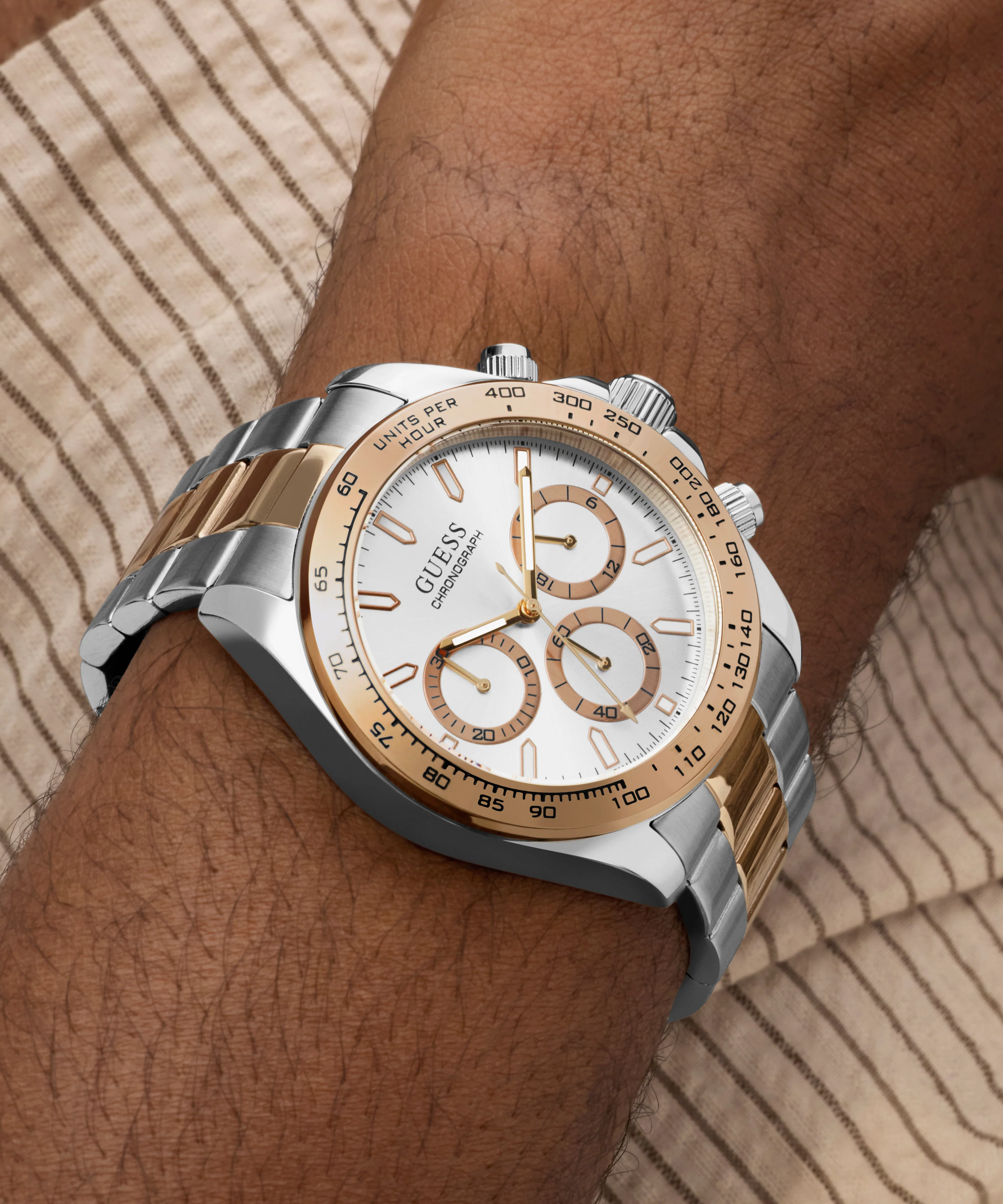 GUESS Mens Arthur 2-Tone Analog Watch - Image 6