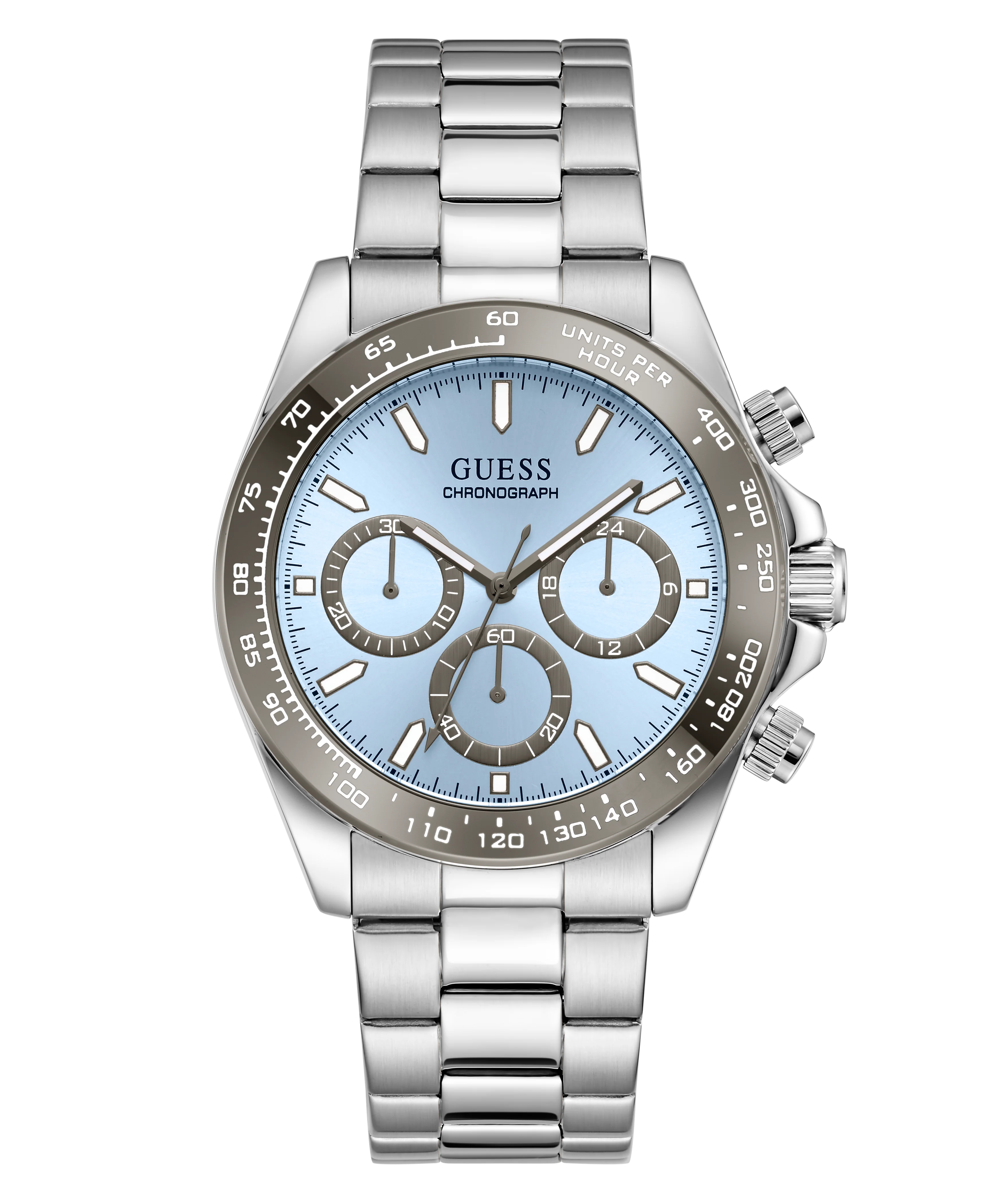 GUESS Mens Arthur Silver Tone Analog Watch - Image 4