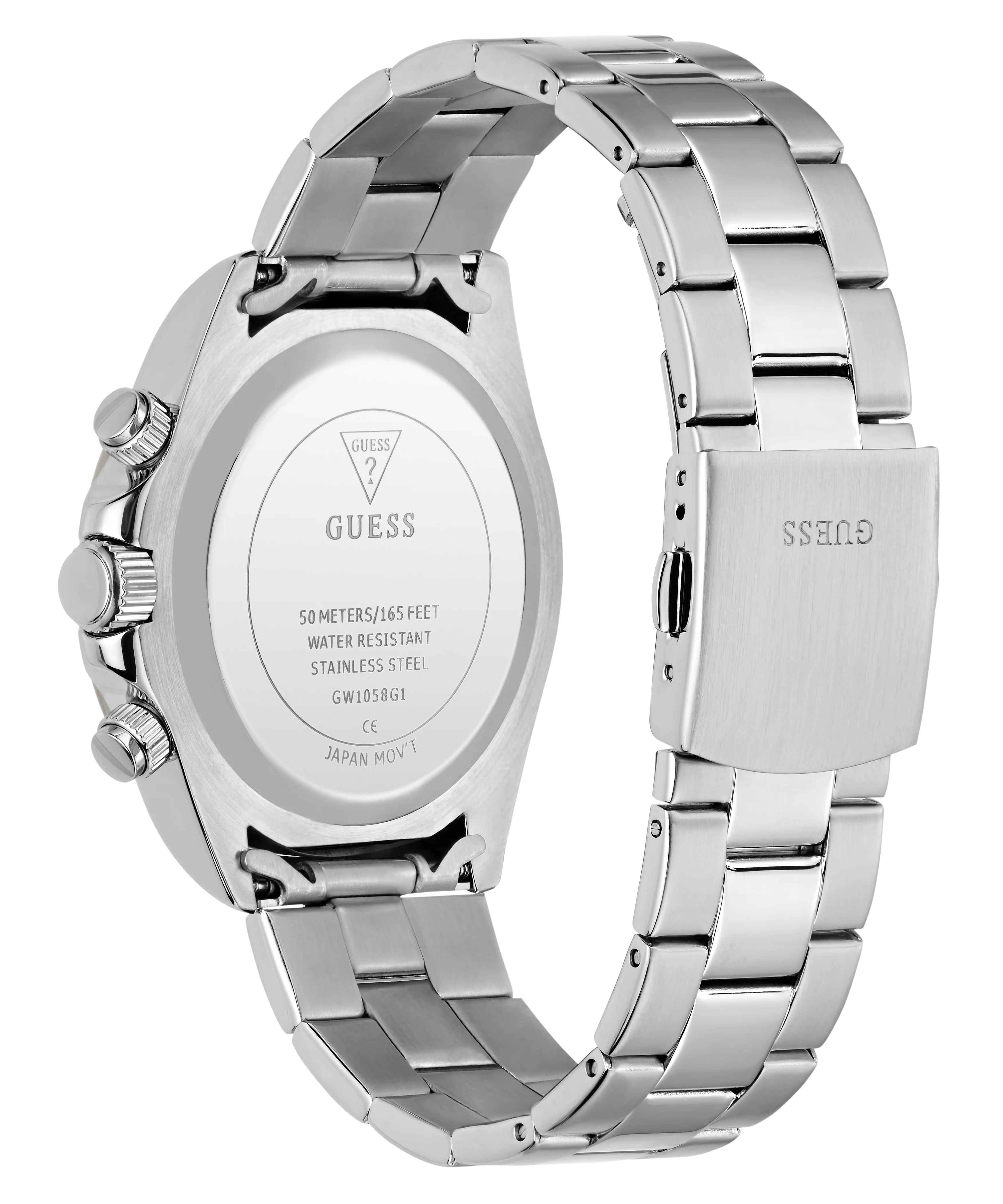 GUESS Mens Arthur Silver Tone Analog Watch - Image 7