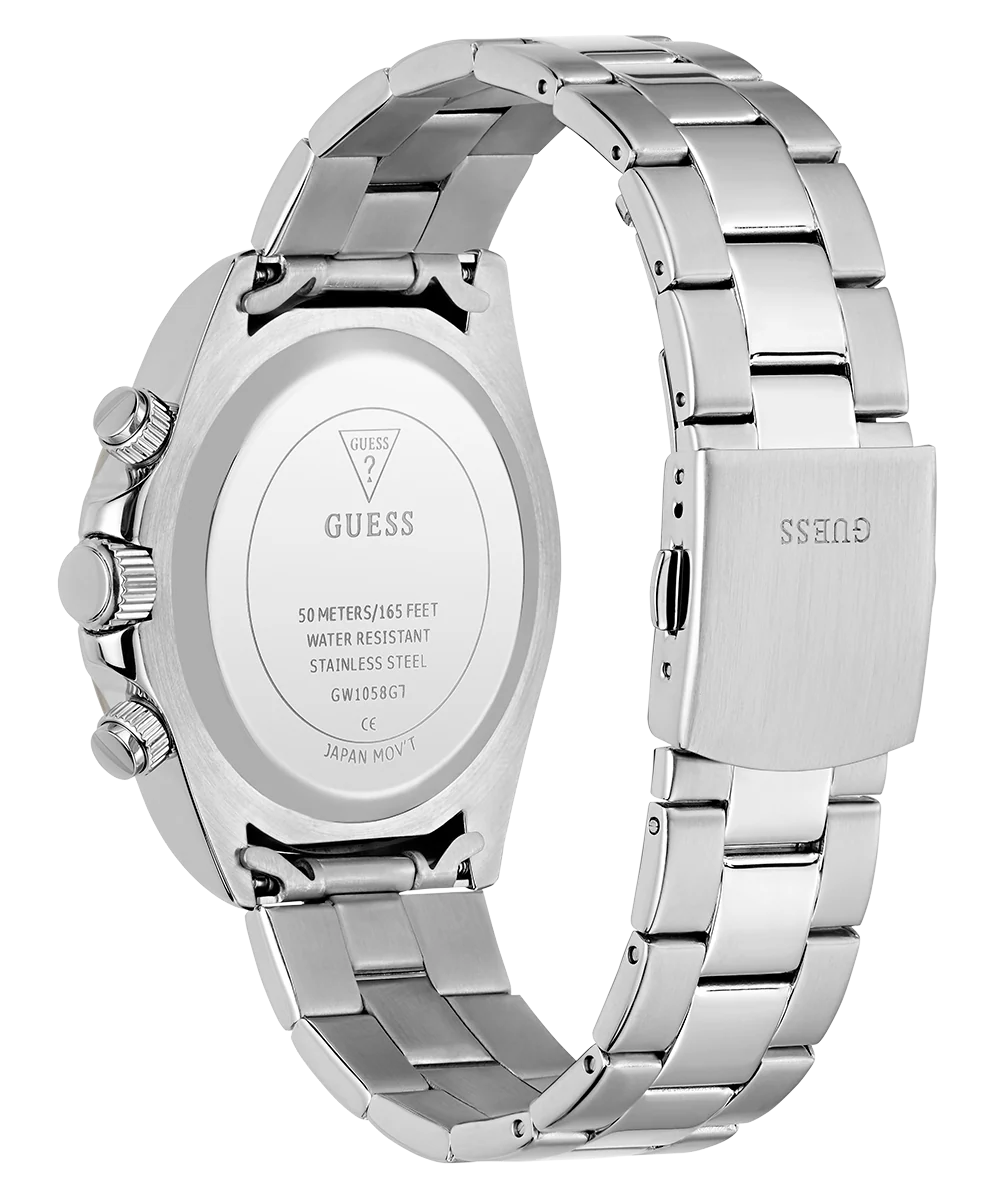 GUESS Mens Arthur Silver Tone Analog Watch - Image 5