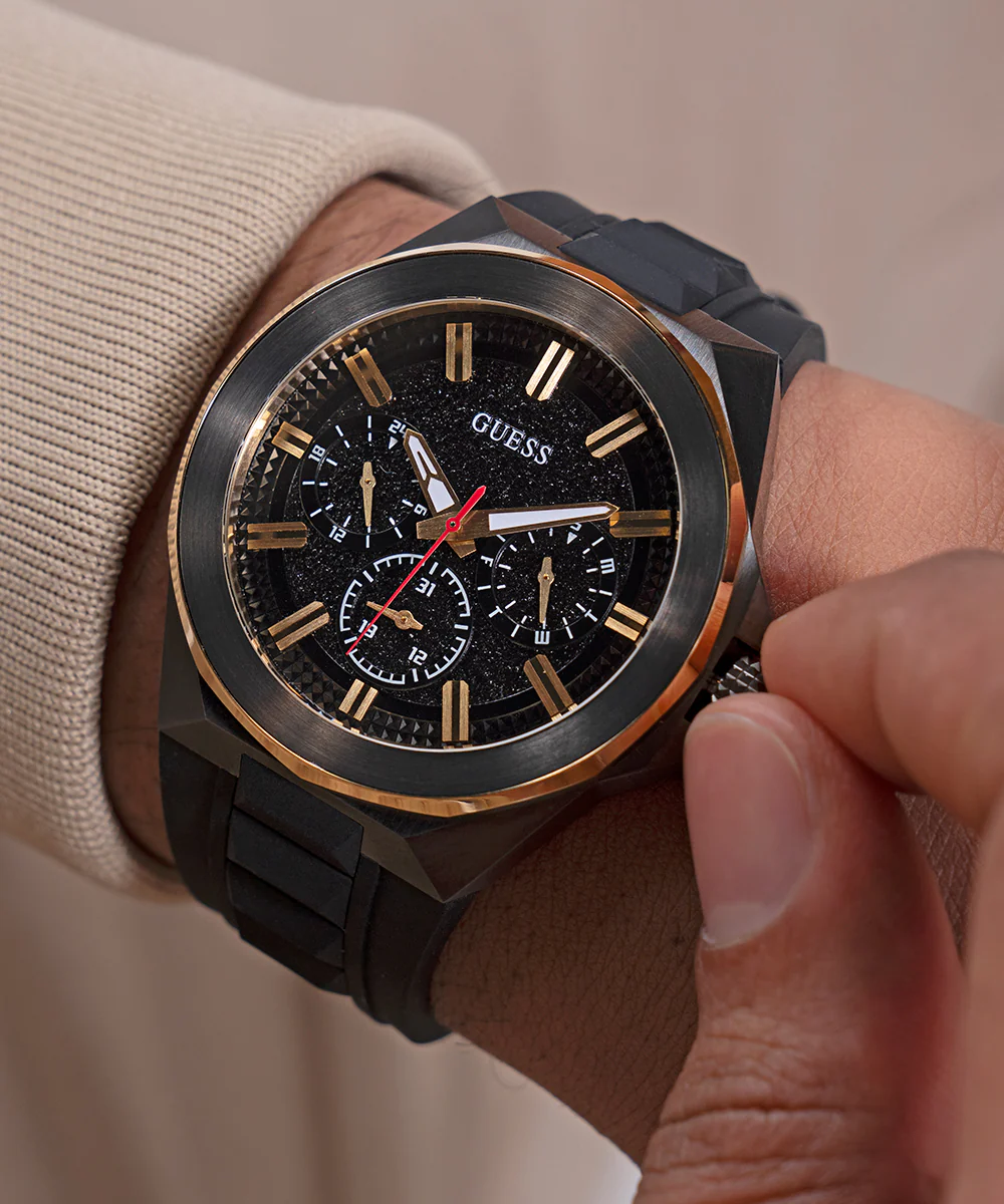 GUESS Mens Black 2-Tone Multi-function Watch - Image 5