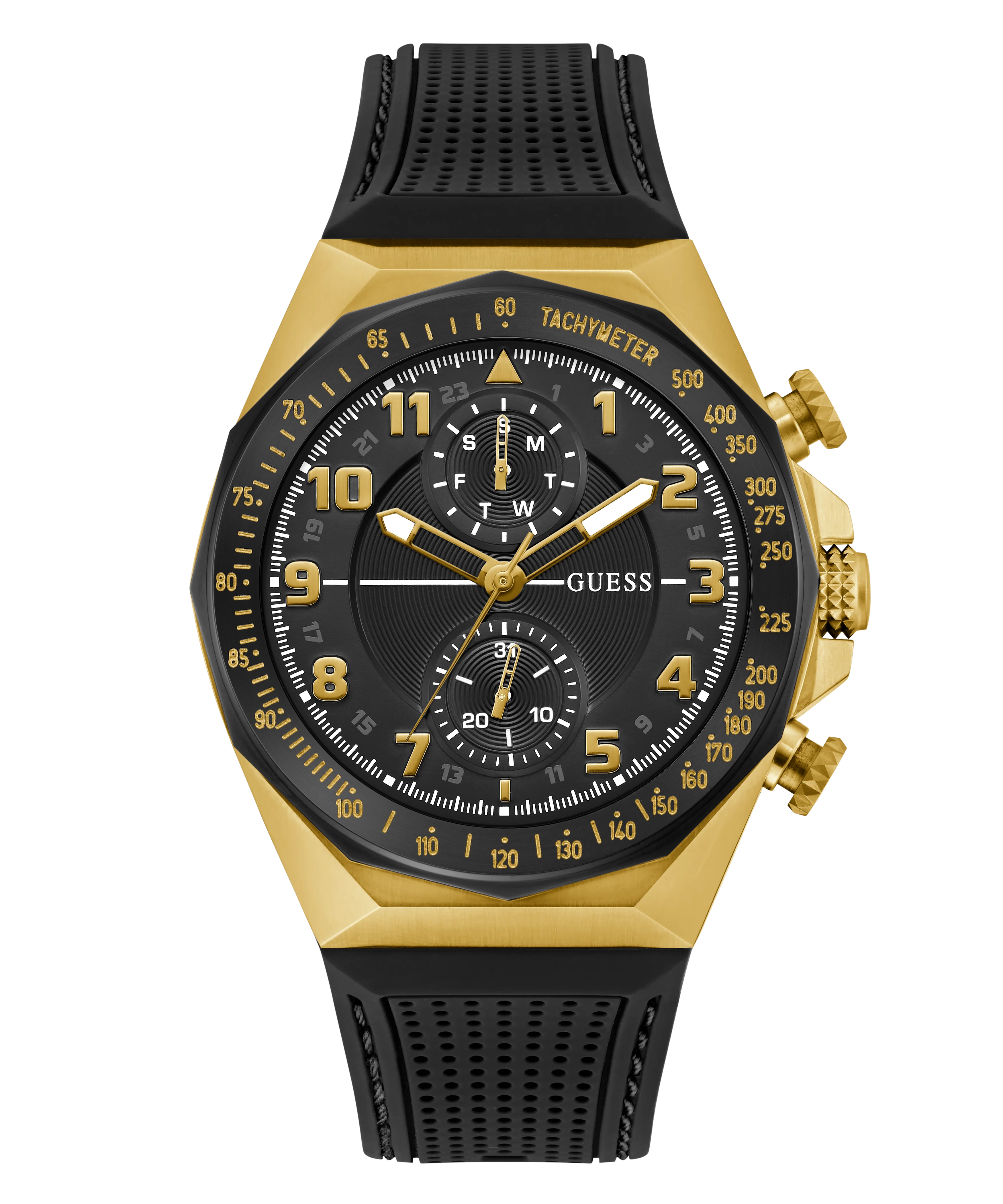 GUESS Mens Black 2-Tone Multi-function Watch - Image 4