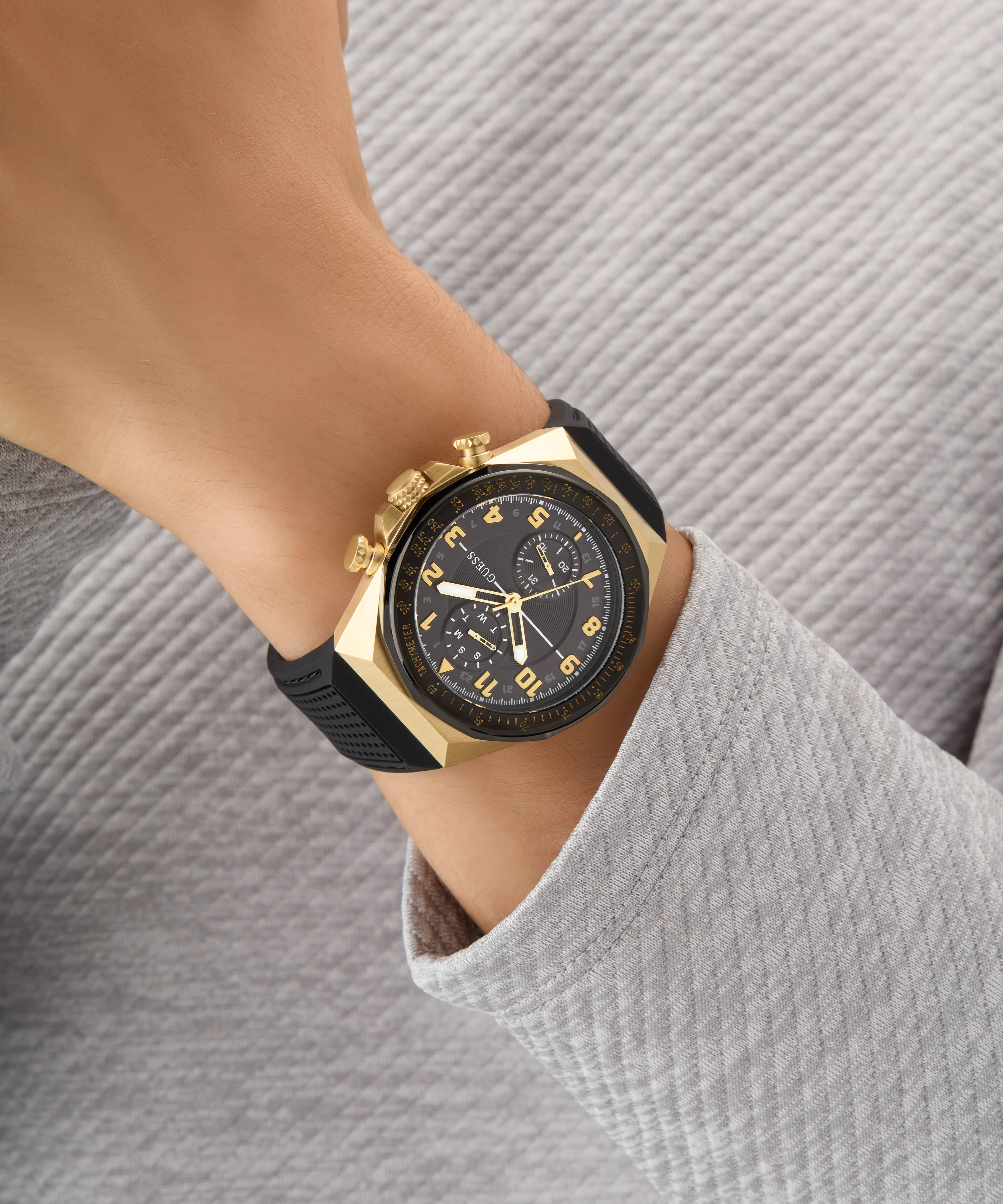 GUESS Mens Black 2-Tone Multi-function Watch - Image 5