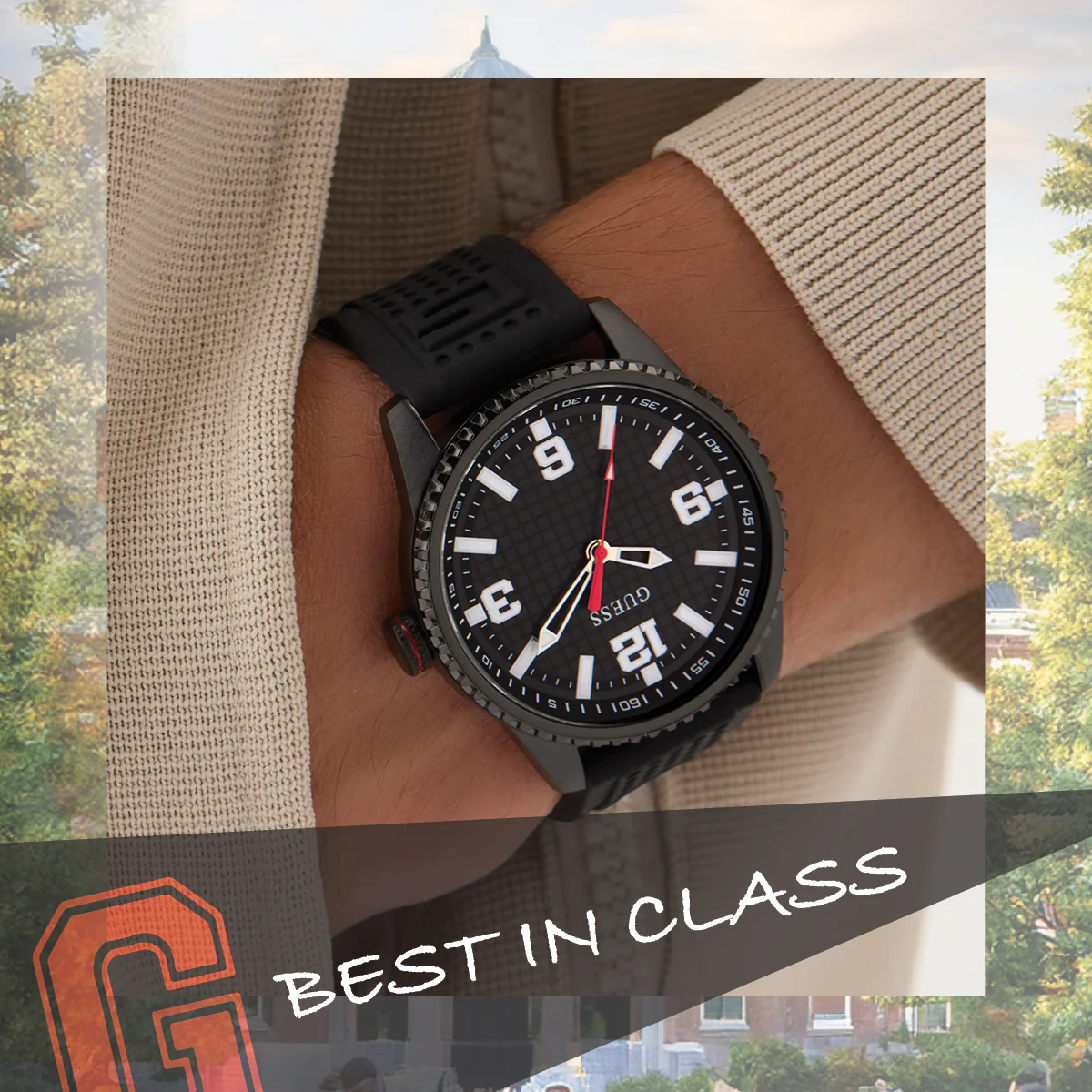 GUESS Mens Black Analog Watch - Image 4
