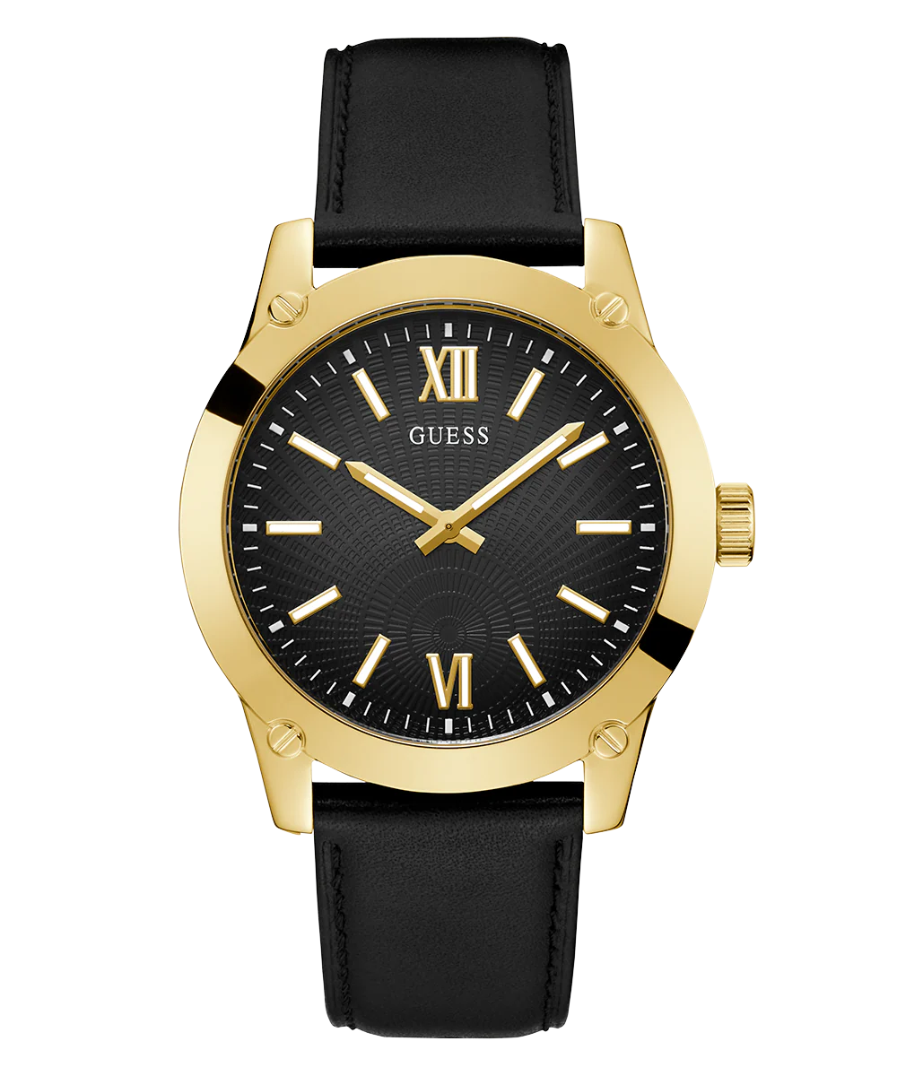 GUESS Mens Black Gold Analog Watch - Image 5