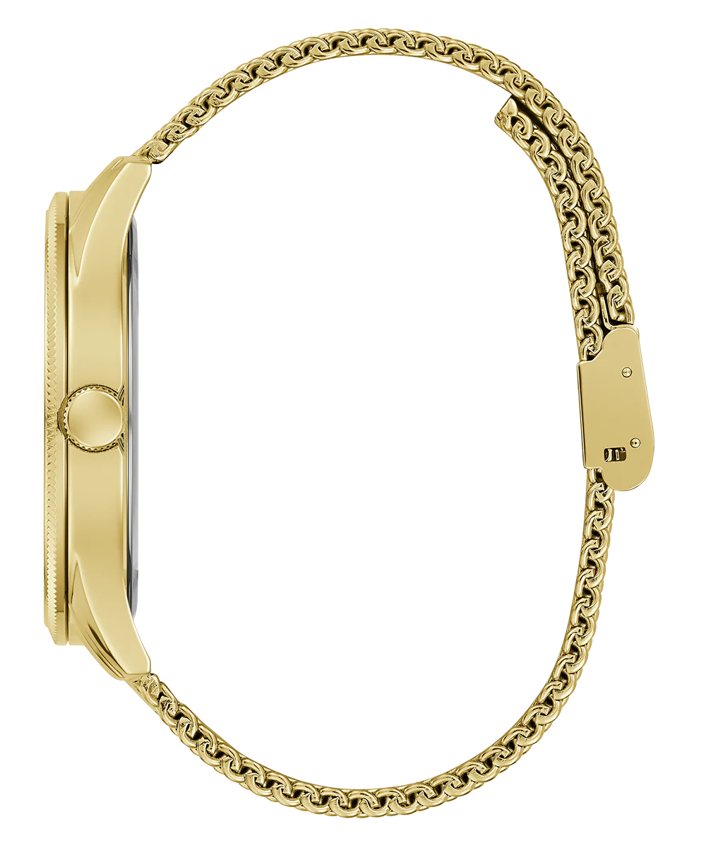 GUESS Mens Black Gold Tone Analog Watch - Image 8