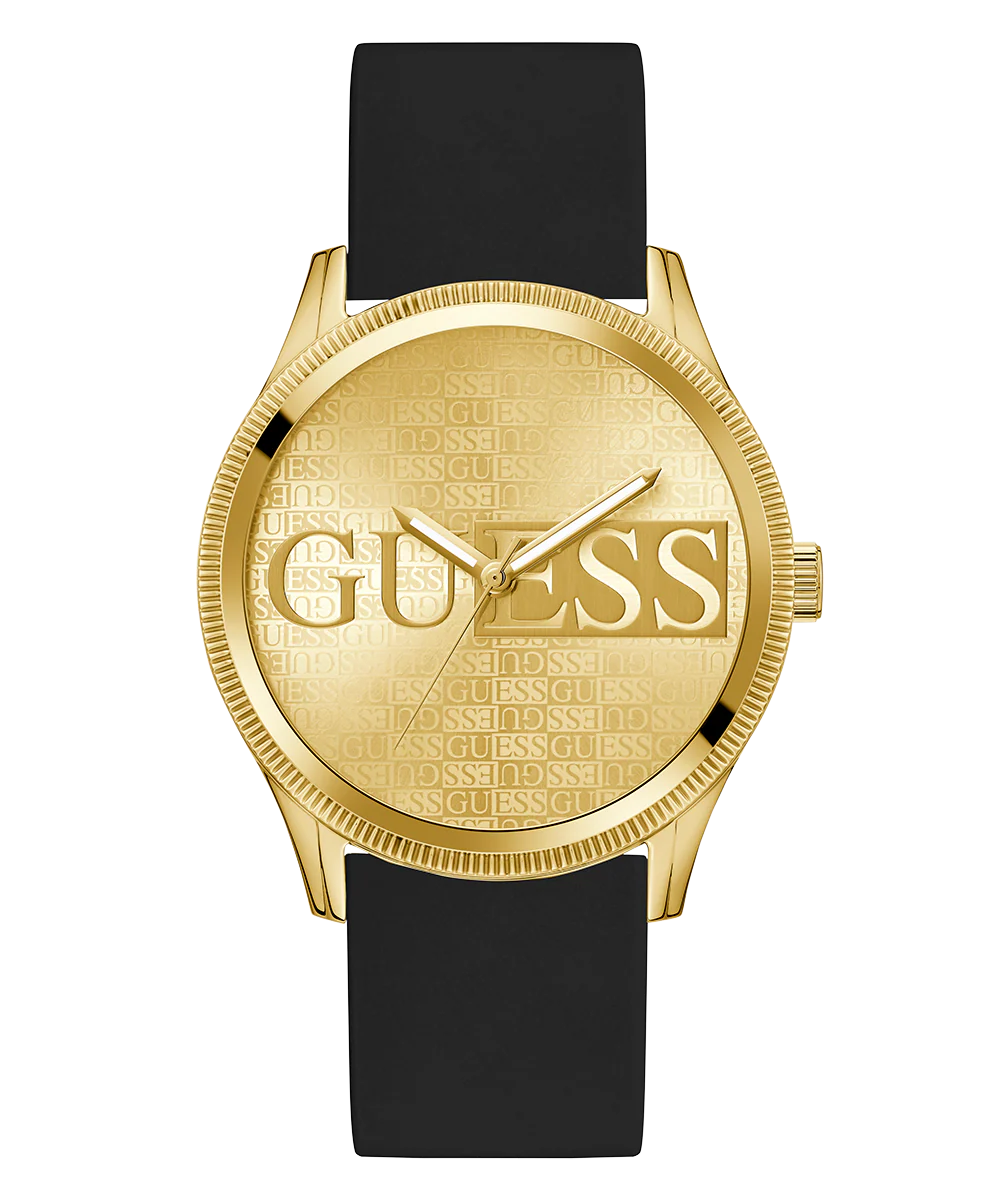 GUESS Mens Black Gold Tone Analog Watch - Image 5