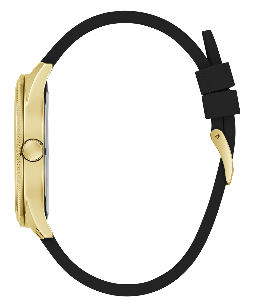 GUESS Mens Black Gold Tone Analog Watch - Image 8