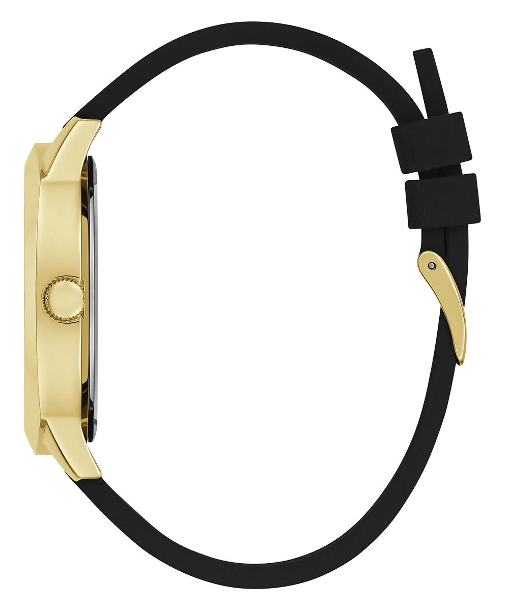 GUESS Mens Black Gold Tone Analog Watch - Image 8