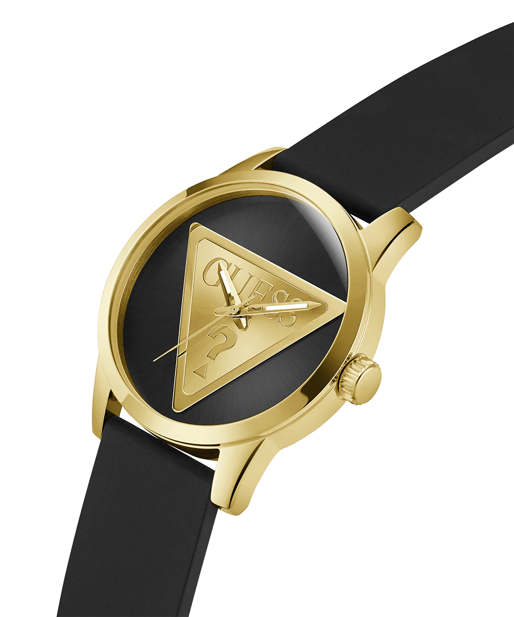 GUESS Mens Black Gold Tone Analog Watch - Image 3