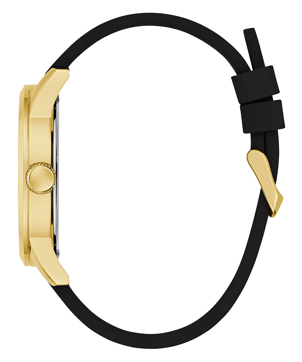 GUESS Mens Black Gold Tone Analog Watch - Image 9