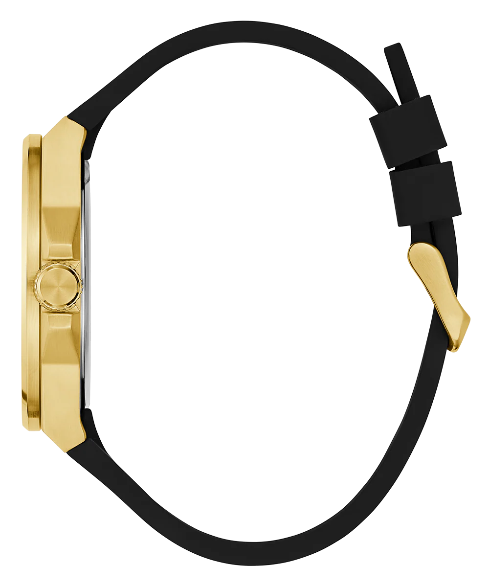 GUESS Mens Black Gold Tone Analog Watch - Image 7