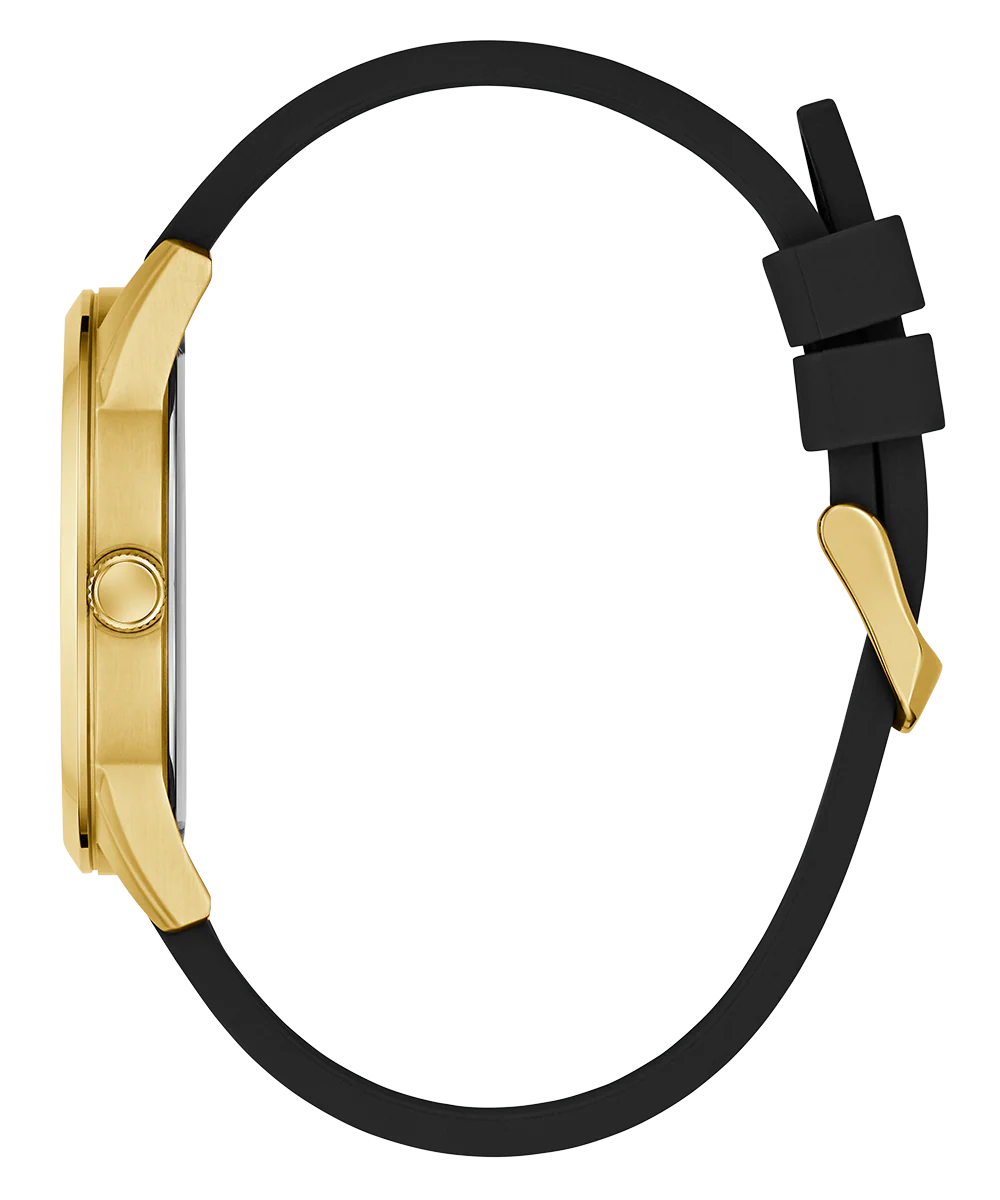 GUESS Mens Black Gold Tone Analog Watch - Image 7