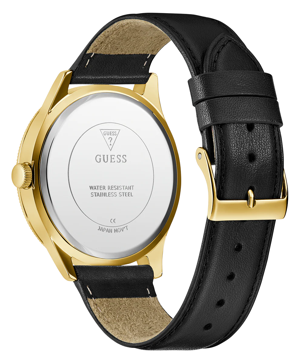 GUESS Mens Black Gold Tone Analog Watch - Image 7
