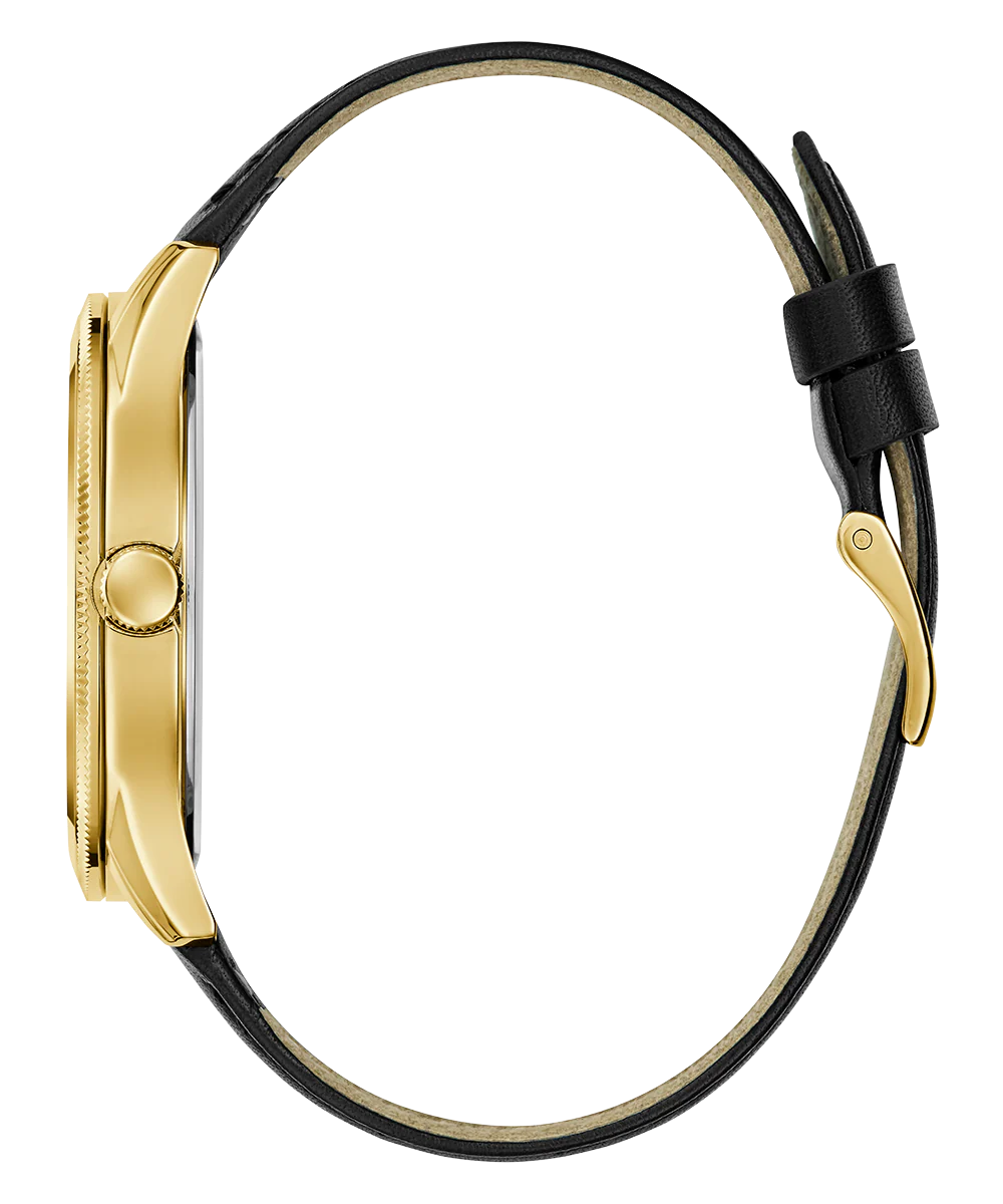 GUESS Mens Black Gold Tone Analog Watch - Image 8