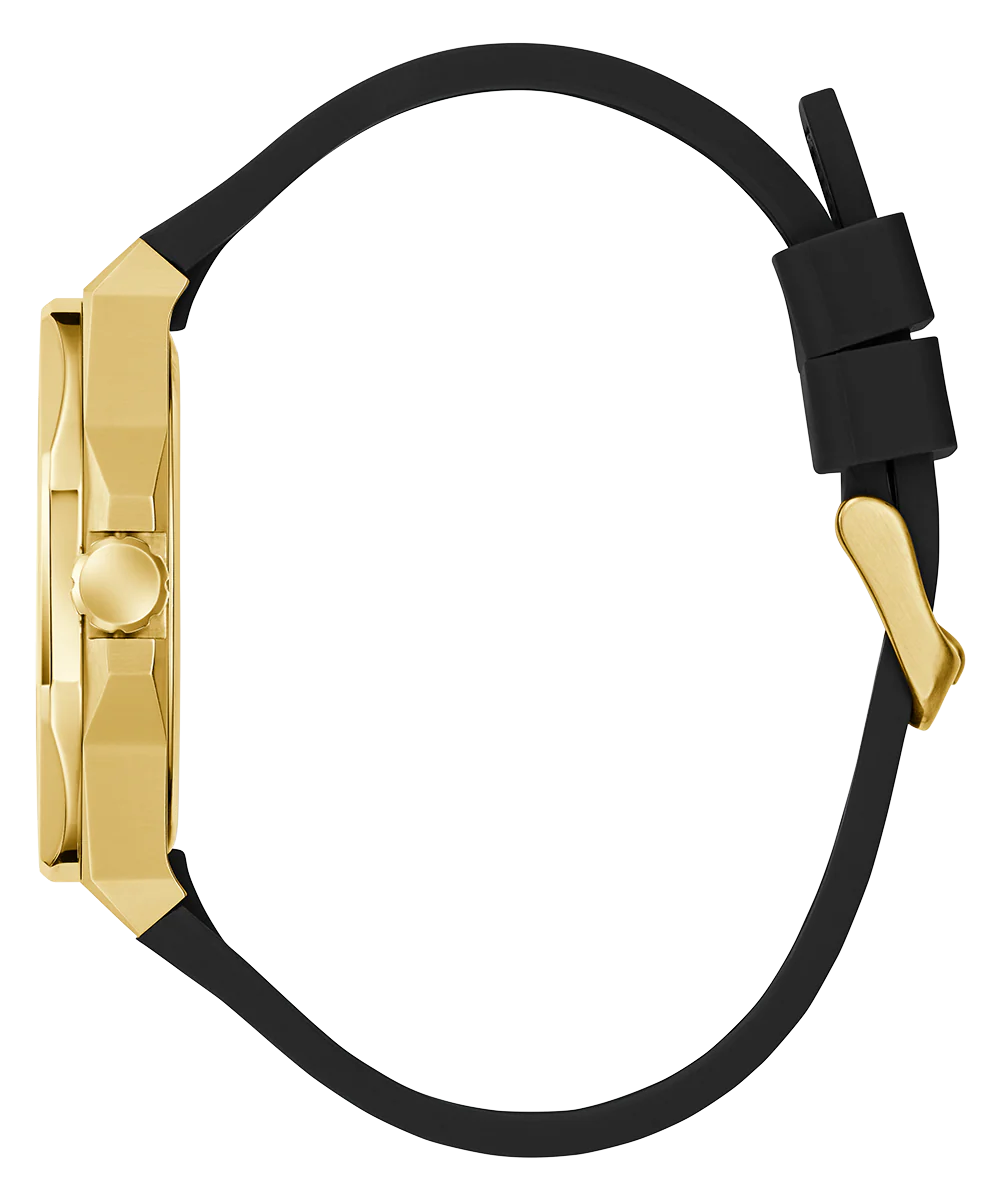 GUESS Mens Black Gold Tone Analog Watch - Image 8